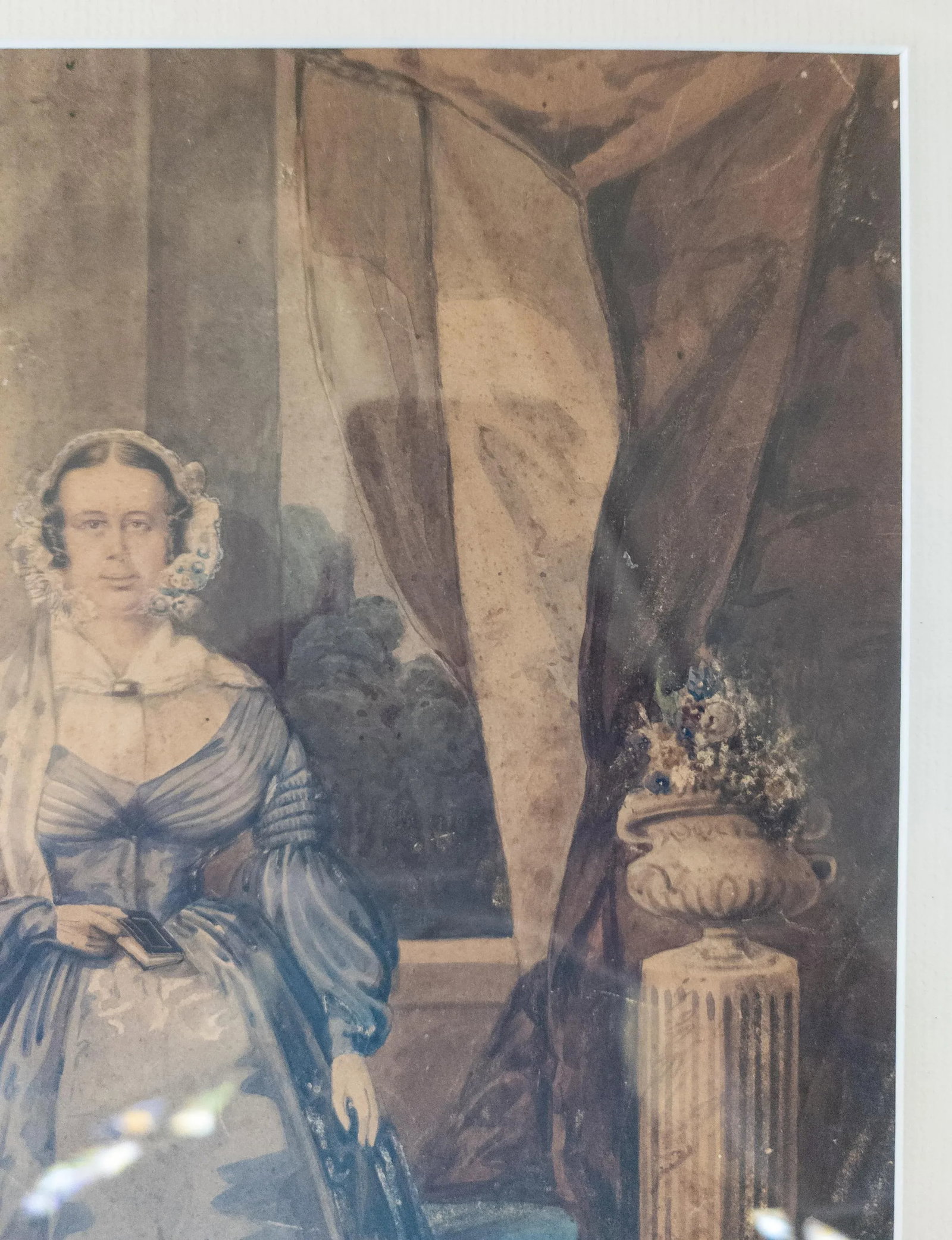 19th Century English Watercolor Portrait Painting of a Lady, Signed H Gilbert - 9
