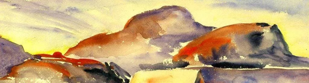 Vibrant Water Color of a Mountain Homestead Signed Brockway. - 6