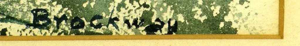 Vibrant Water Color of a Mountain Homestead Signed Brockway. - 7