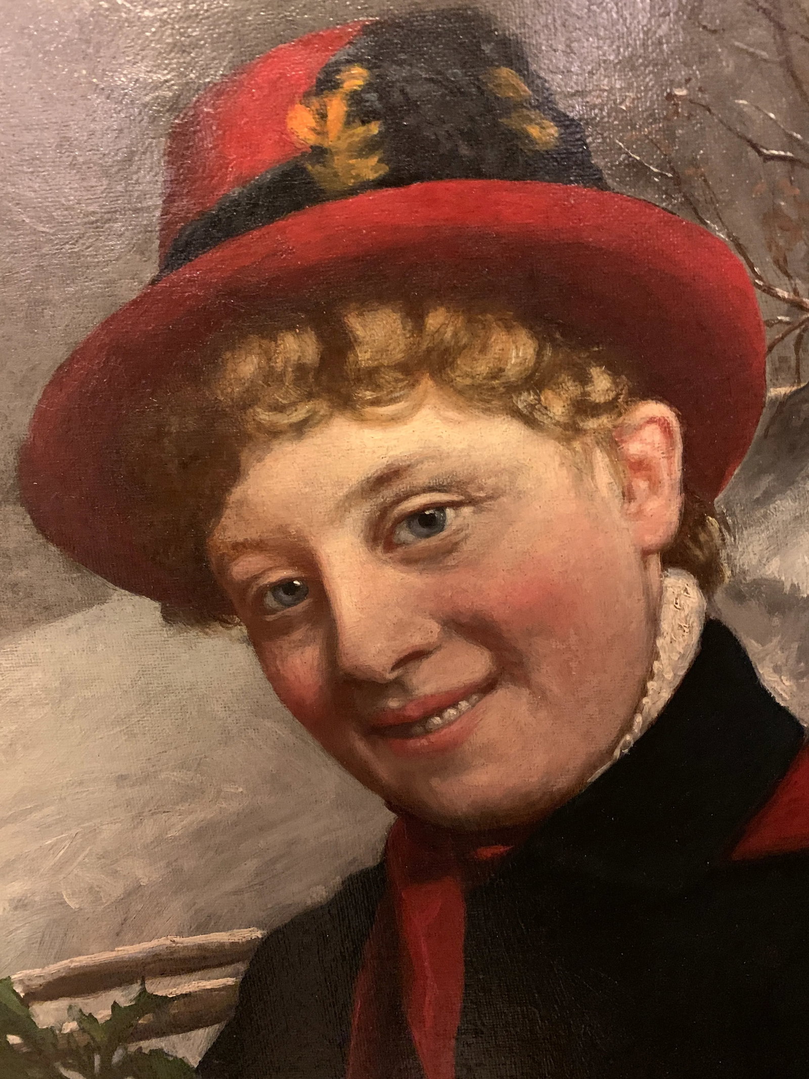 19th Century "Enjoying Winter" by Charles v. Brown Oil on Canvas - 2