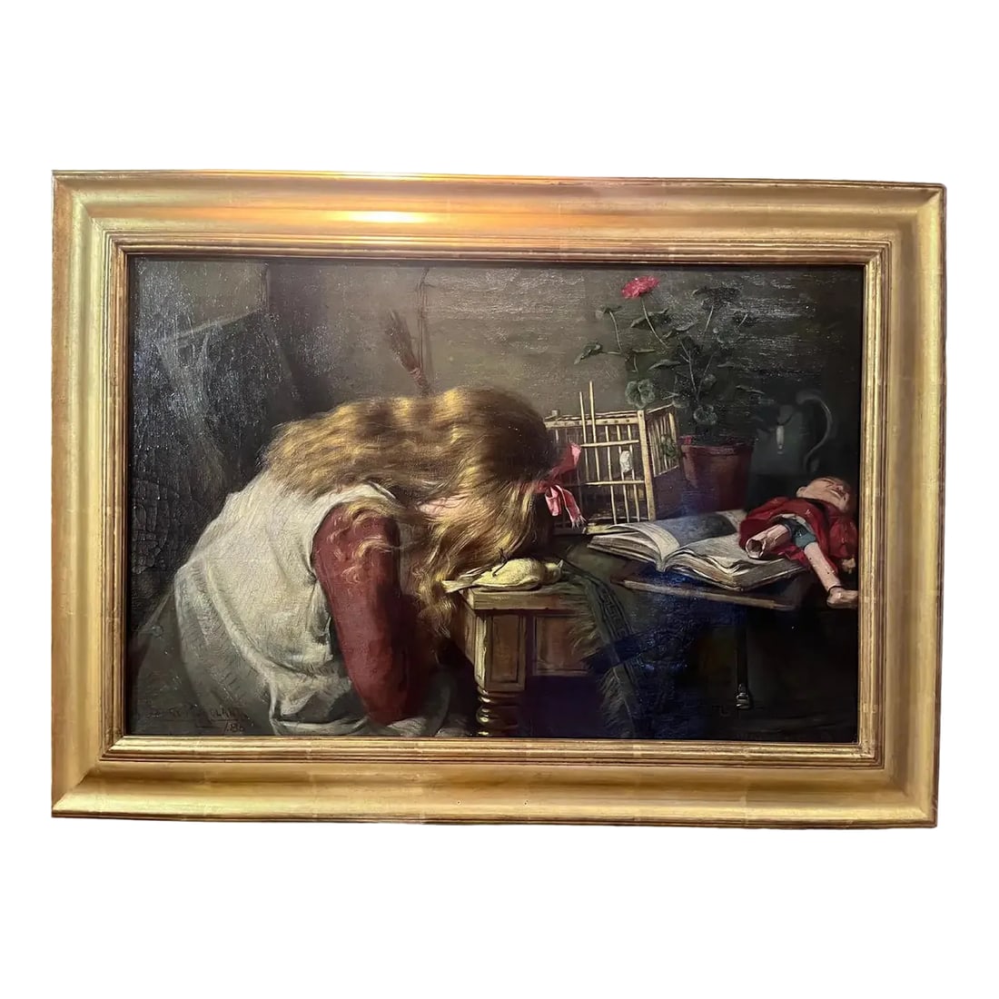 Original Oil Painting of Girl by Harry Roseland: Original Oil Painting of Girl by Harry Roseland. Painting is in excellent shape for its age. Harry Roseland was a New York painter who lived from 1866 to 1957. Known for his candid portraiture in Amer