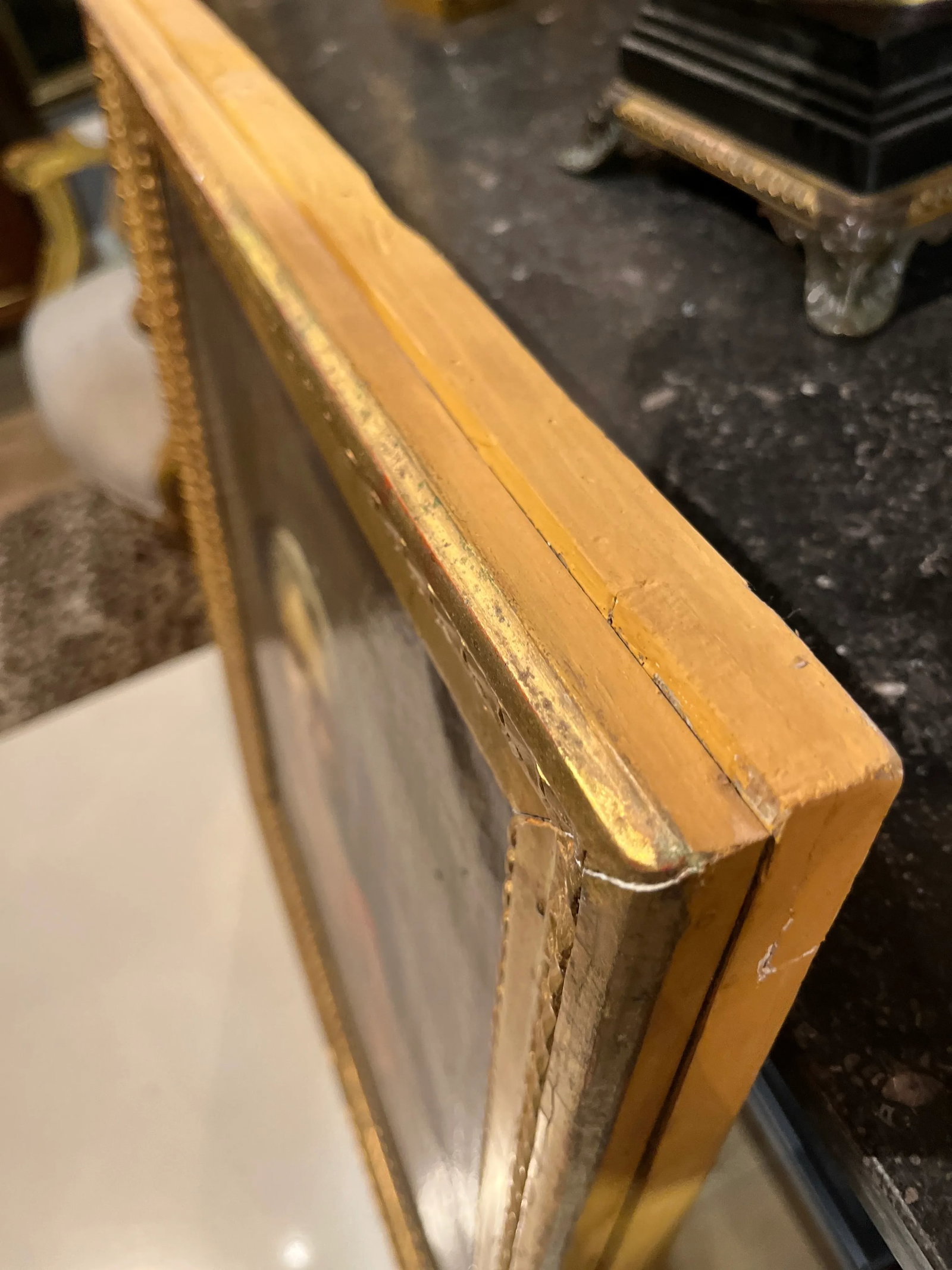 18th Century Trompe l'Oeil Oil Painting, "Le Prisuer" Framed. - 3