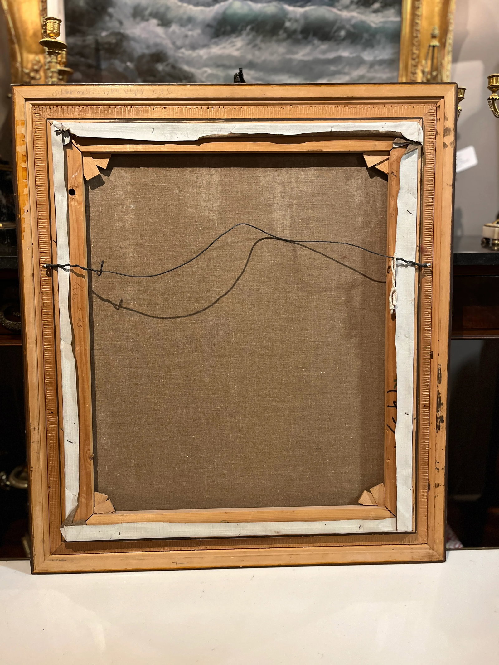 18th Century Trompe l'Oeil Oil Painting, "Le Prisuer" Framed. - 4