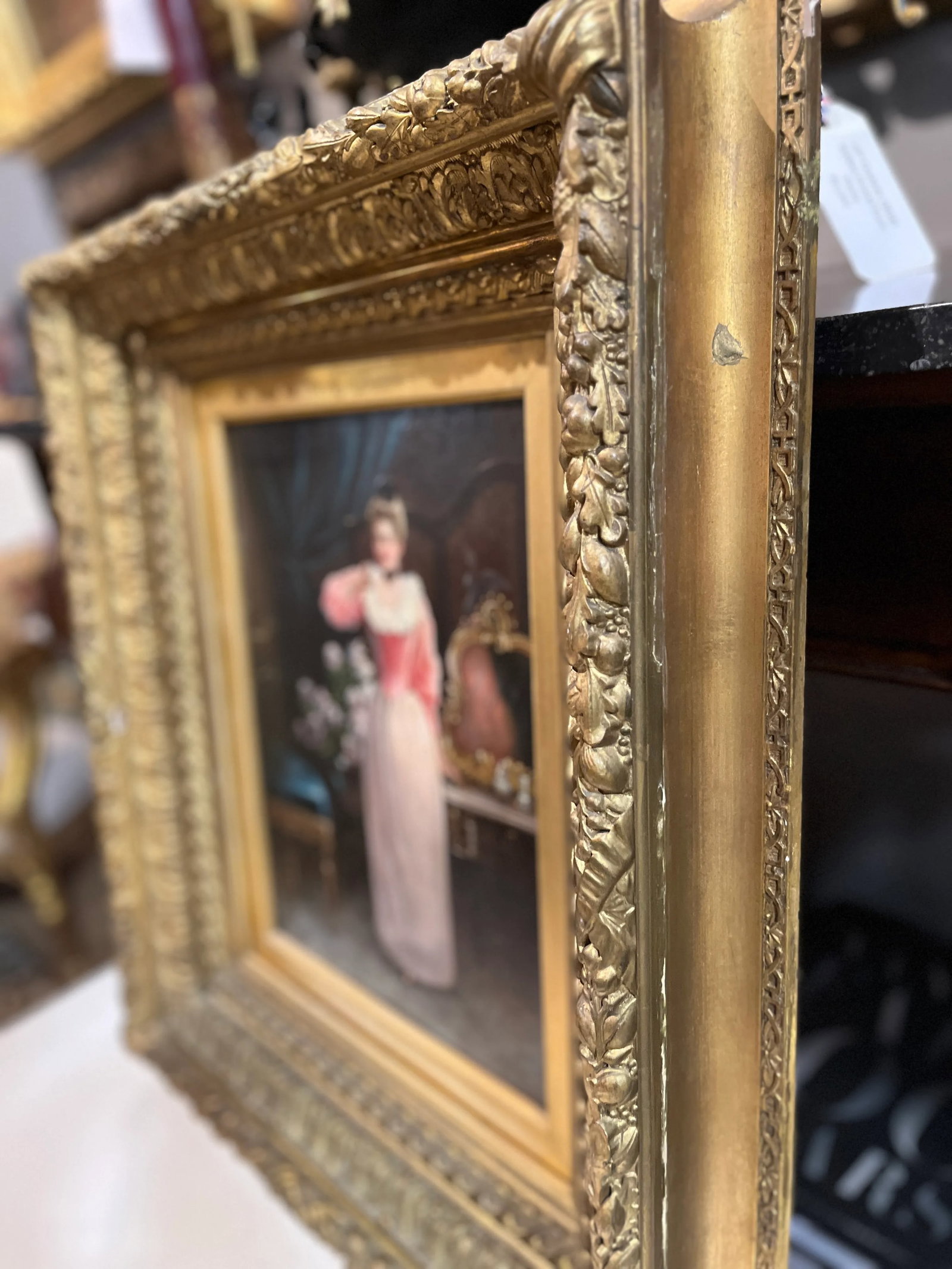 19th Century "Woman Admiring a Ring" by f.r. Alison - 3