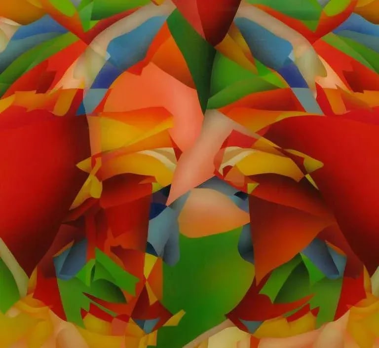 Large and Colorful Abstract Reverse Screen Print on Acrylic, Circa 1978 - 3