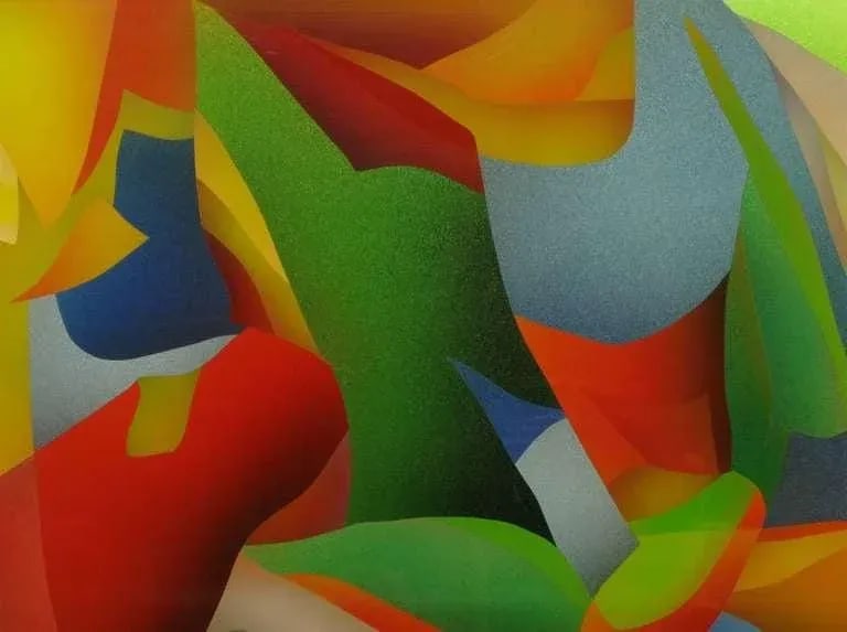 Large and Colorful Abstract Reverse Screen Print on Acrylic, Circa 1978 - 4