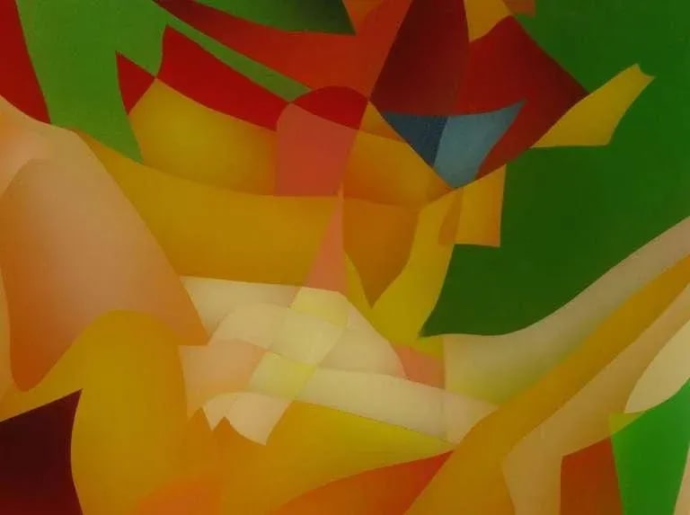 Large and Colorful Abstract Reverse Screen Print on Acrylic, Circa 1978 - 5