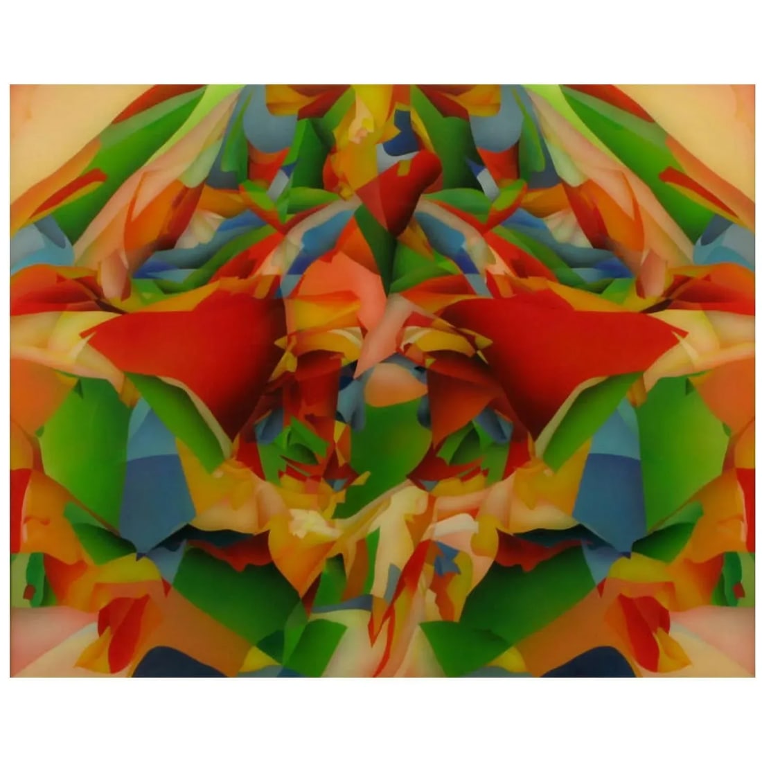 Large and Colorful Abstract Reverse Screen Print on Acrylic, Circa 1978 - 8