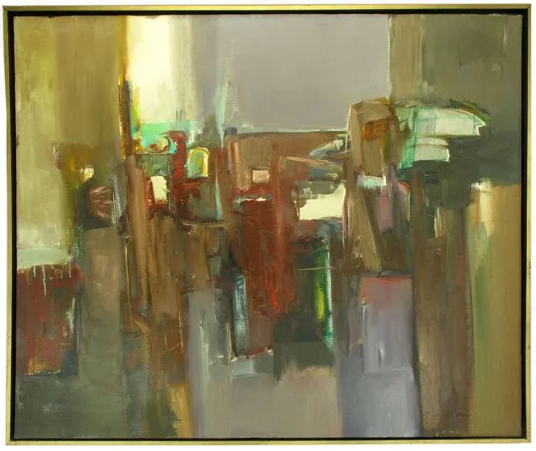Janine Collier Oil on Canvas Titled "Berceuse" American, 20th Century - 2