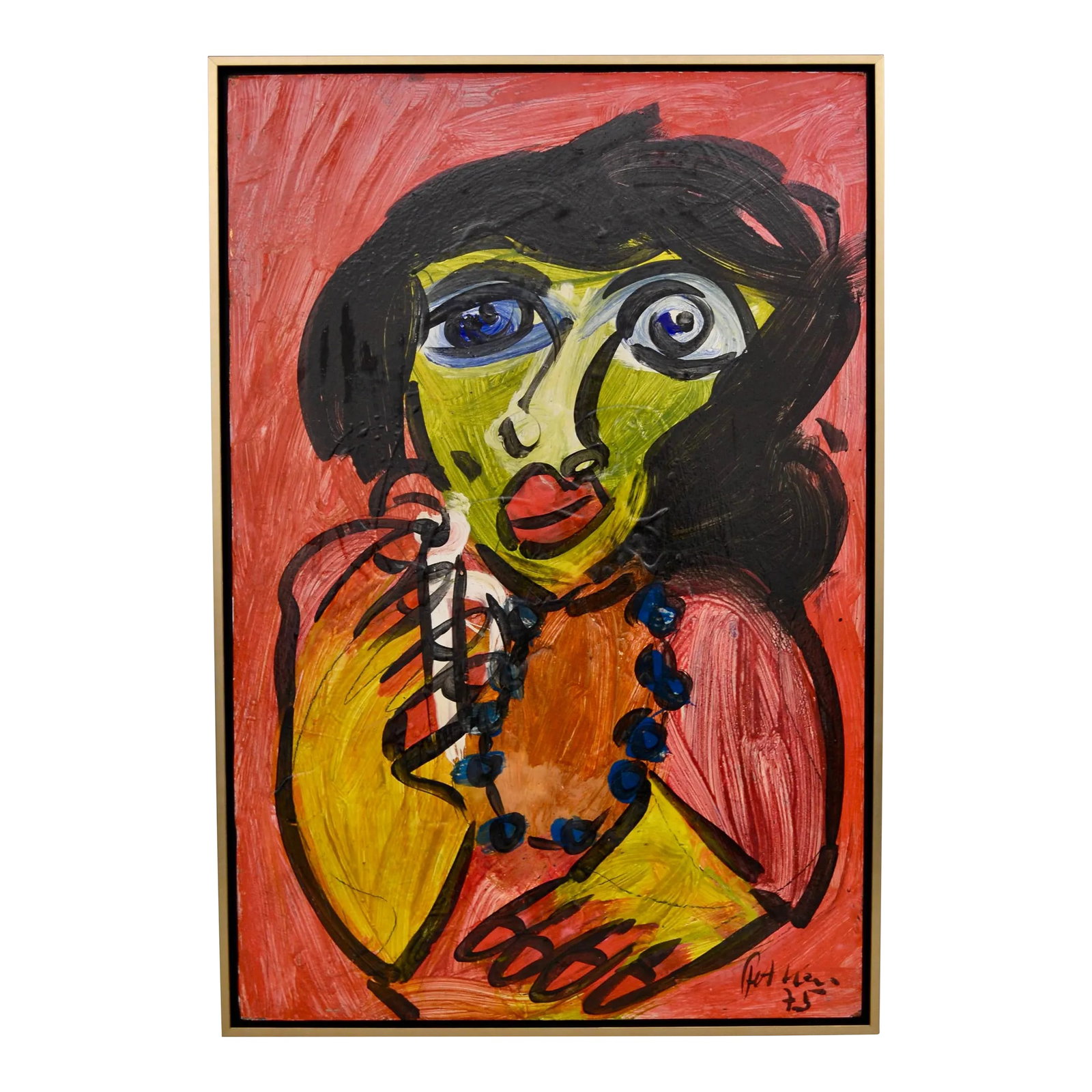 Nicely Framed Original Painting by Peter Keil: Nicely framed original painting on board by renowned German artist Peter Keil. Signed on front and tile of "Elizabeth Taylor '75" on back. Does not come with certificate of authenticity but was