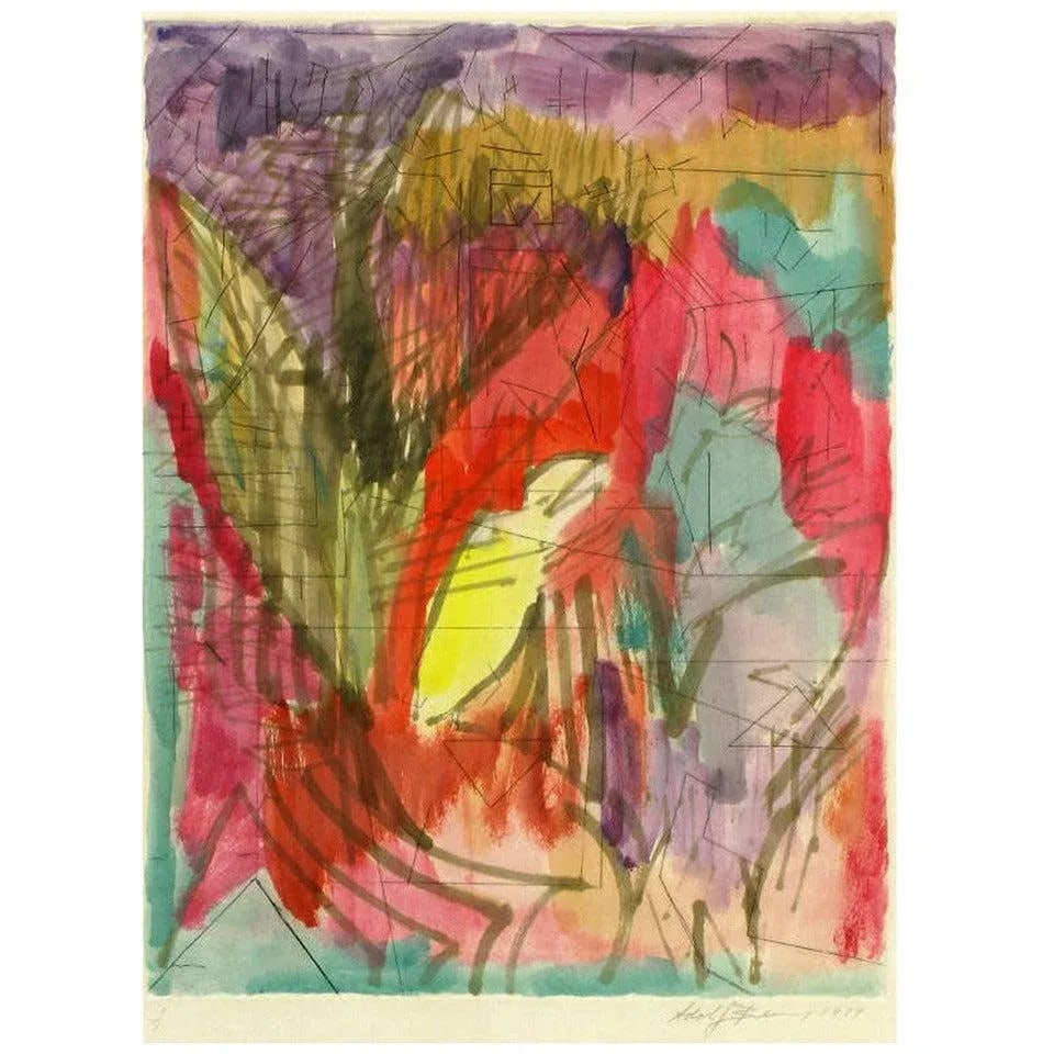 Jewel Tone Abstract Water Color & Ink Painting - 7
