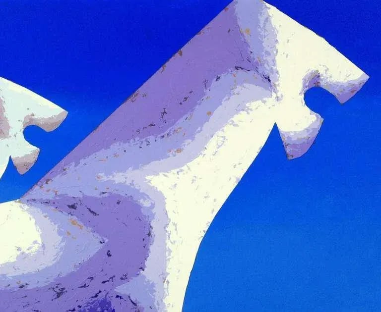 Large Painting of Sphinxes Against Blue Sky by Leon Bishop (1927-2006) - 5