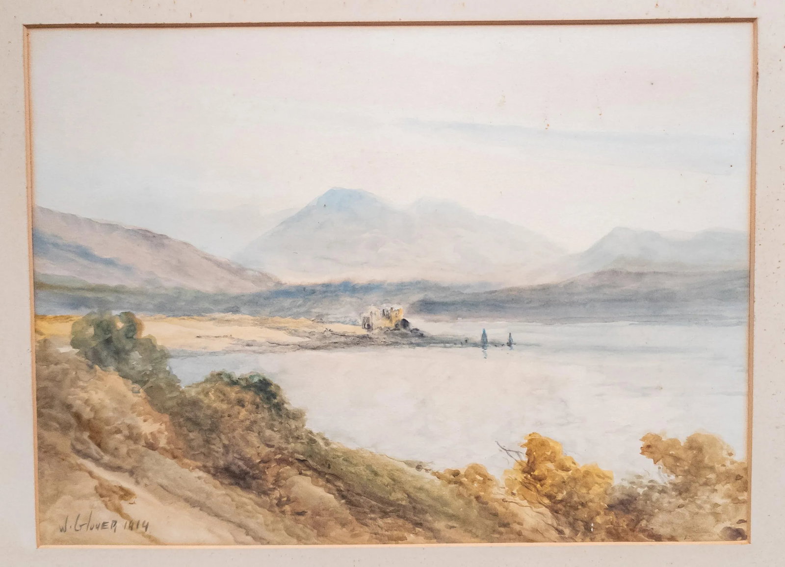 Early 20th Century English Watercolor Landscape of Scottish Loch Awe by William Glover - 2