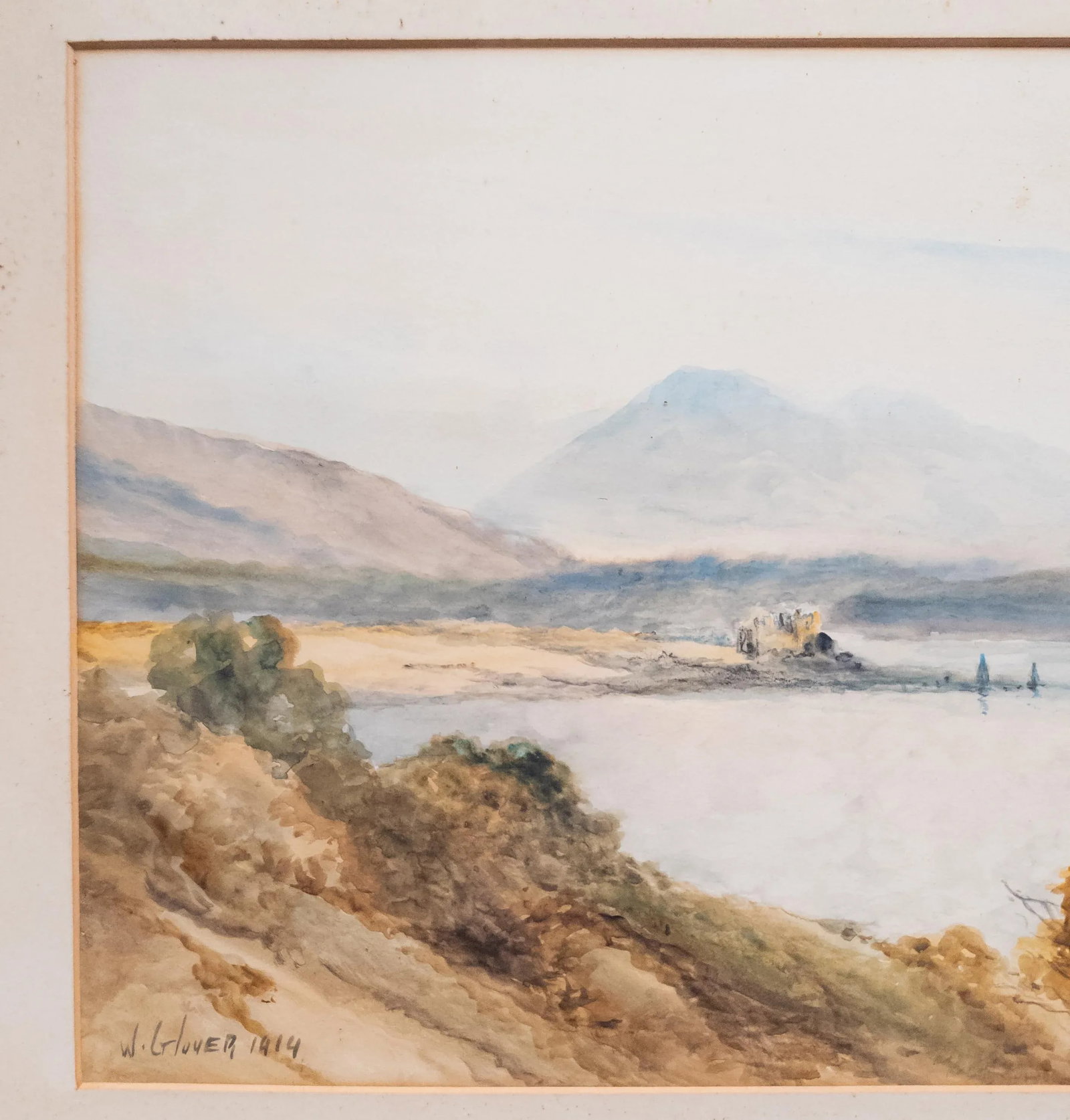 Early 20th Century English Watercolor Landscape of Scottish Loch Awe by William Glover - 5