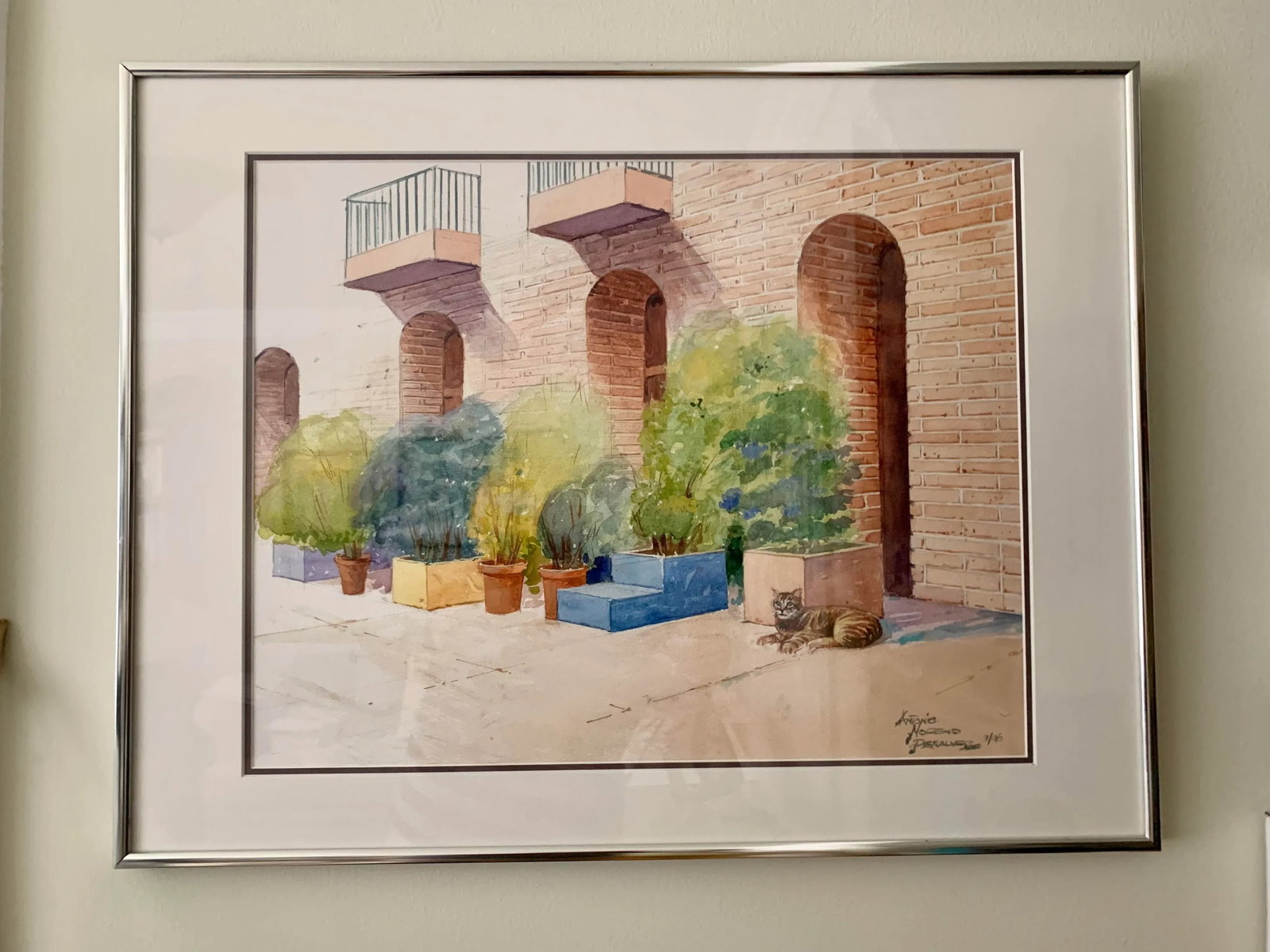1990s "Ghirardelli Square" Original Signed Watercolor Painting, Framed - 6