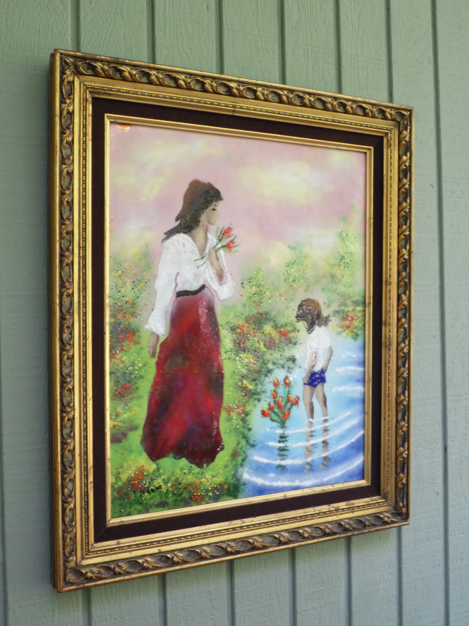 Vintage French Impressionist Enamel on Copper Painting Artist Signed Jordine - 2