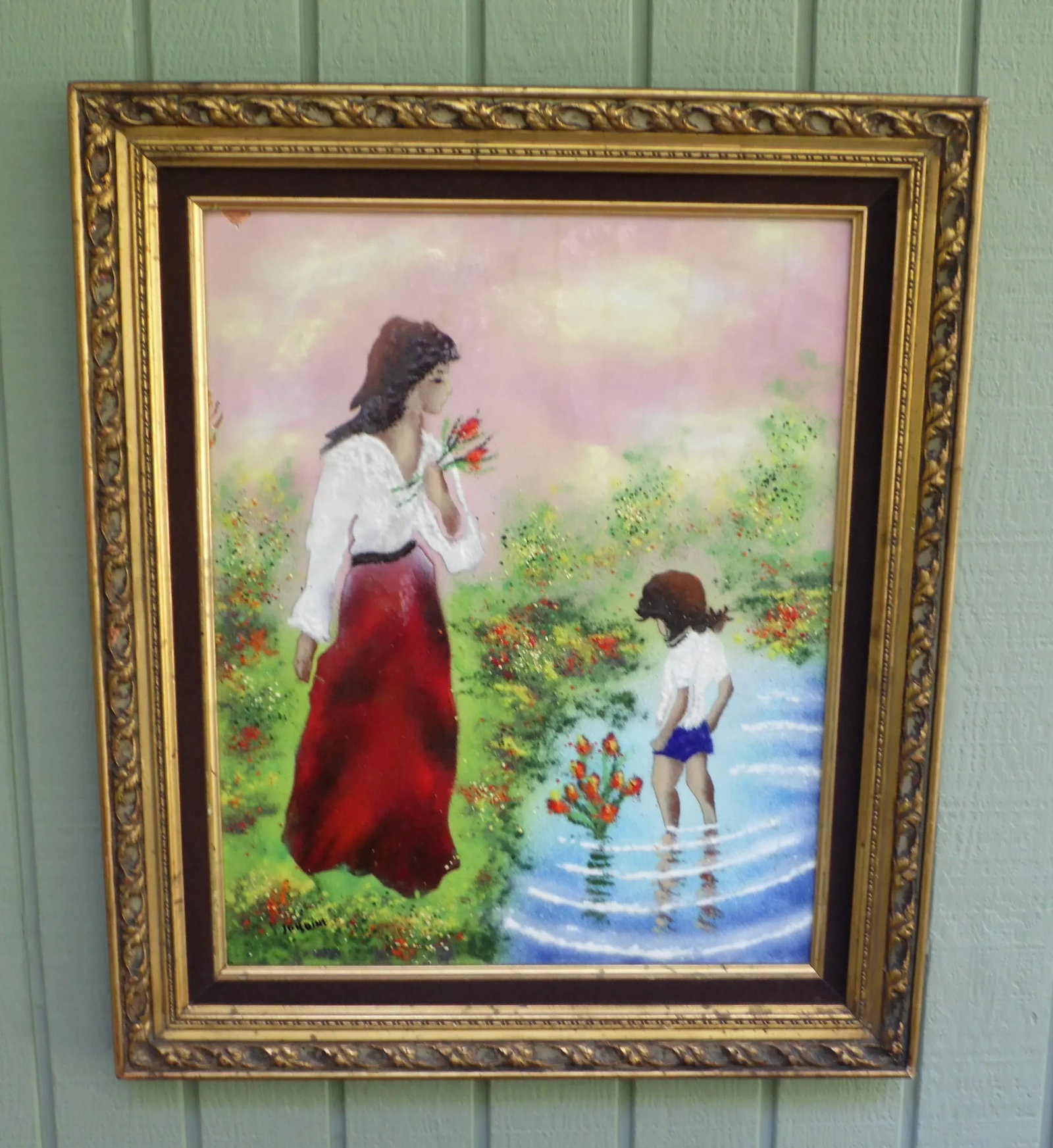 Vintage French Impressionist Enamel on Copper Painting Artist Signed Jordine - 3