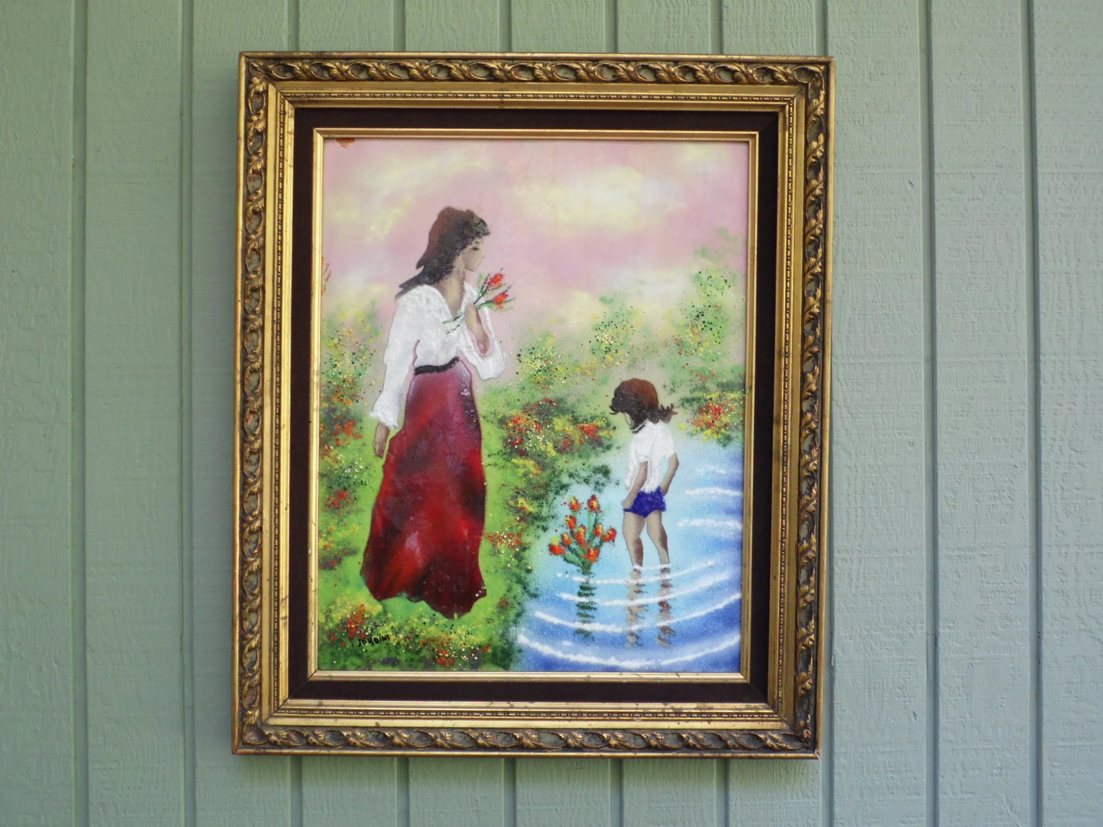 Vintage French Impressionist Enamel on Copper Painting Artist Signed Jordine - 6