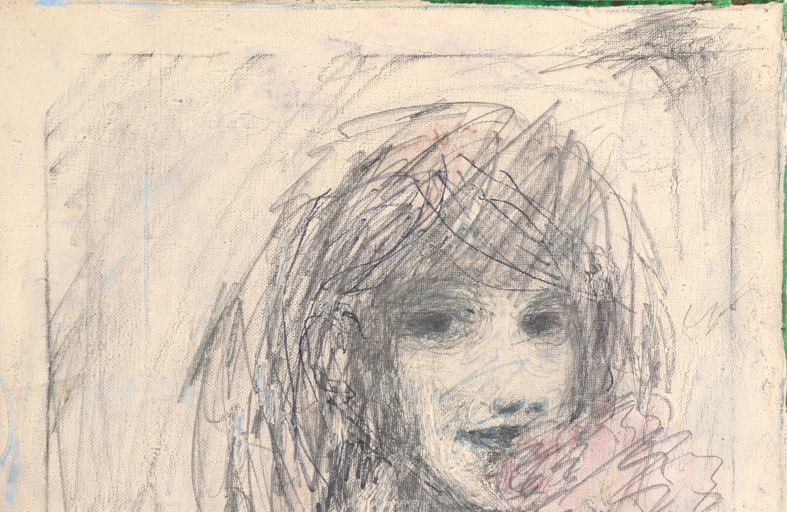 Contemporary Abstracted Portrait of a Girl With a Flower - 2