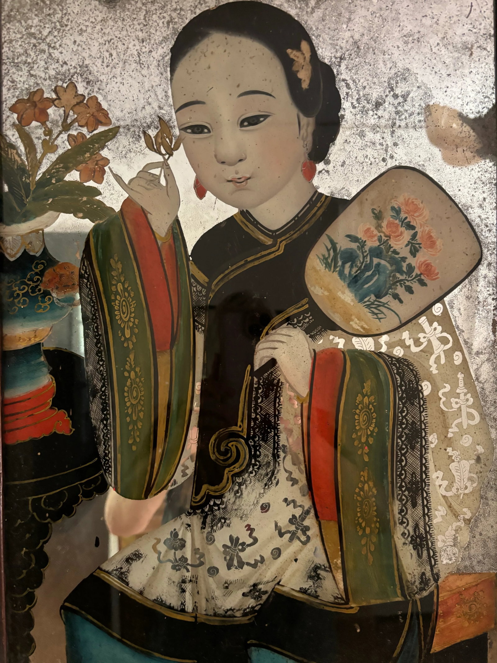 19th Century Reverse Chinese Portrait Paintings. A Pair - 4