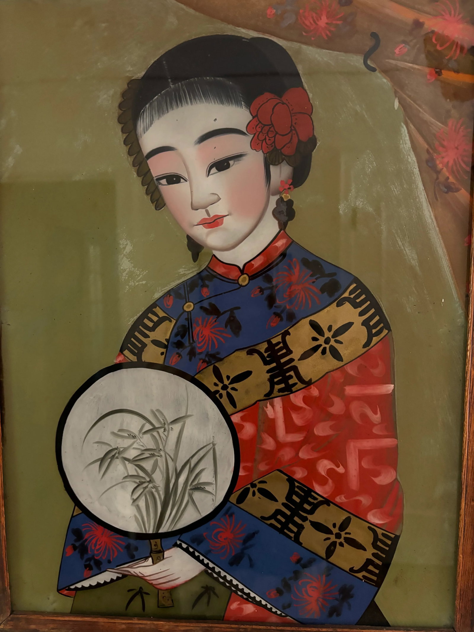 19th Century Reverse Chinese Portrait Paintings. A Pair - 8