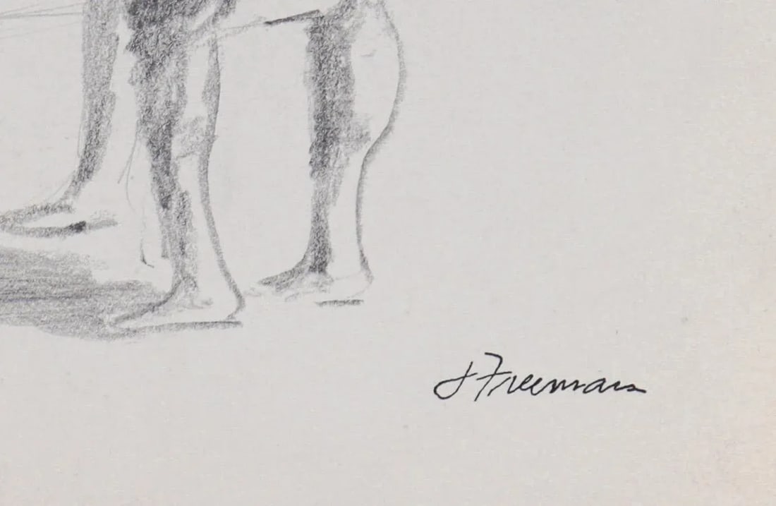 Standing Figure Pair 20th Century Graphite - 2