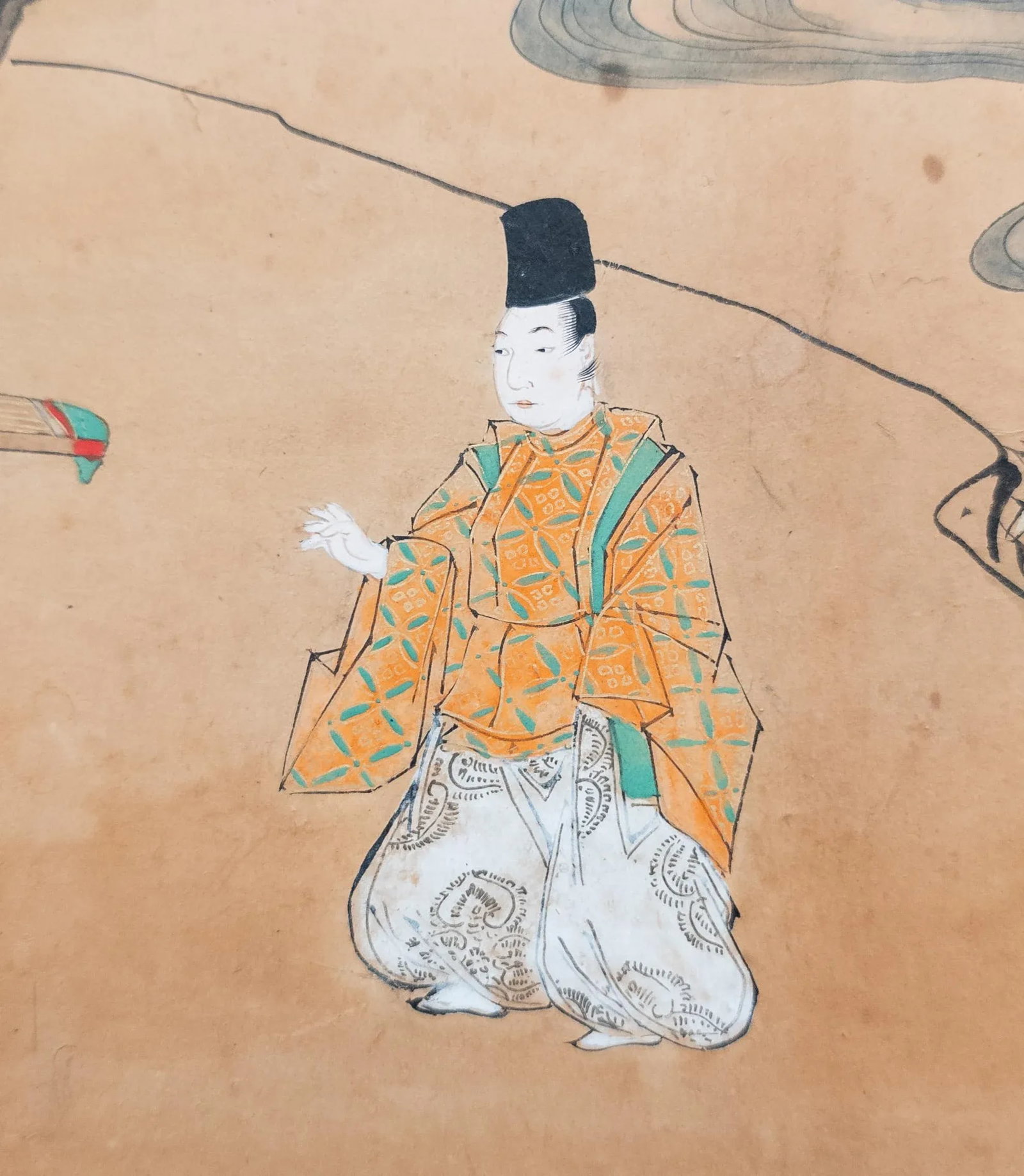 19th Century Japanese Meiji Period Watercolor Folding Table Screen Painting - 8
