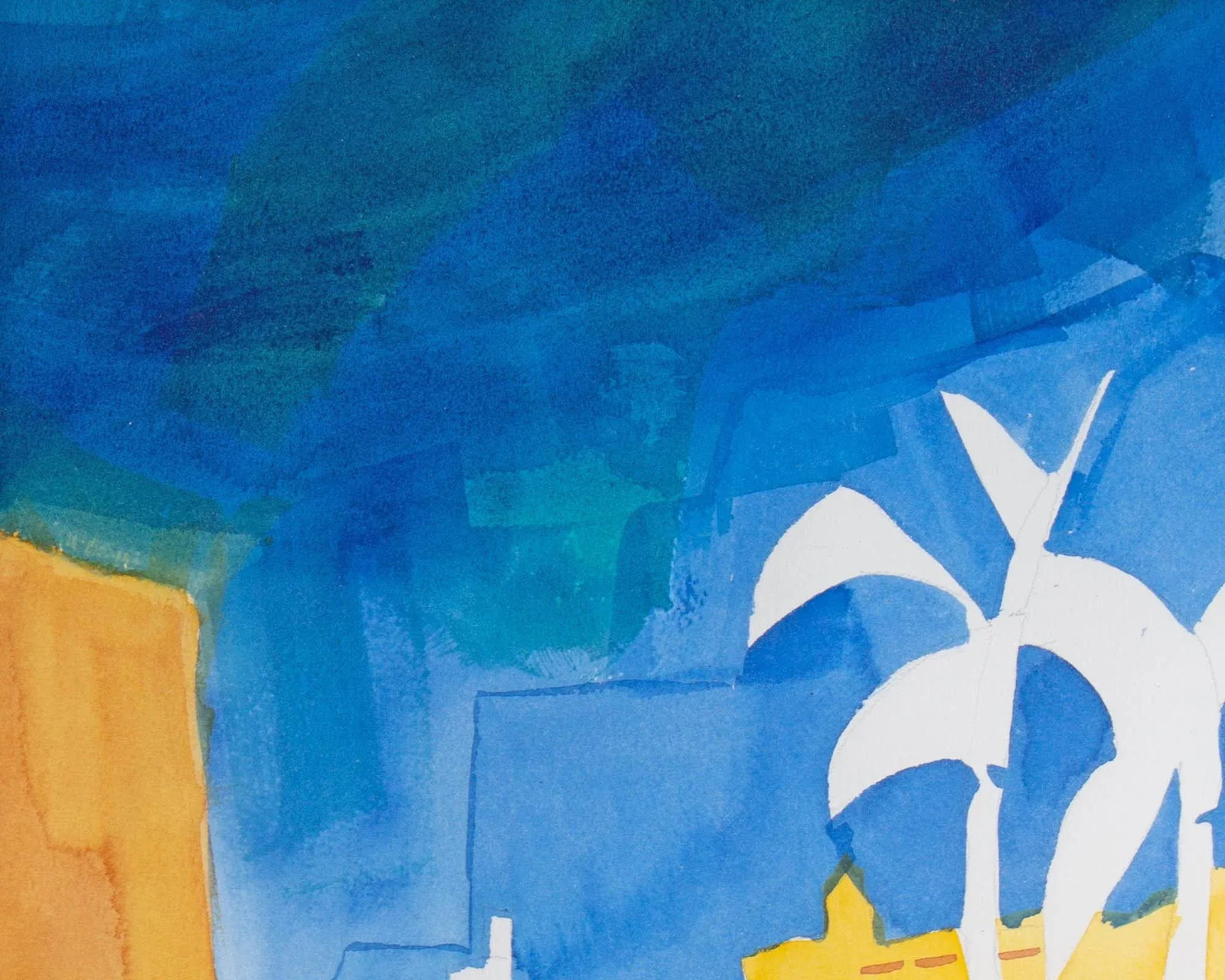 1999 Abstract Watercolor of Palm Trees by Norma Jean Bruckner - 7