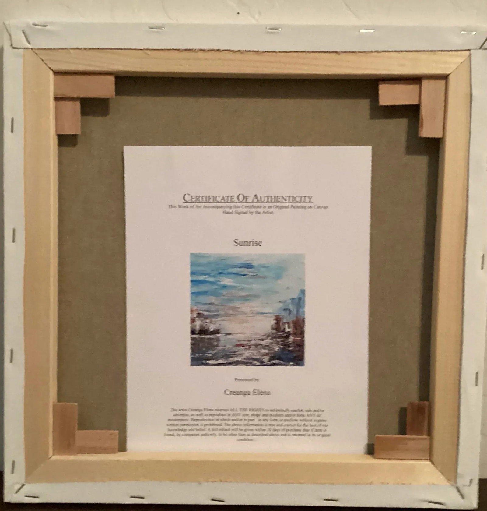 Original Oil Painting Landscape/Seascape, Titled "Sunrise" by Artist Creanga Elena.Signed by Artist - 10