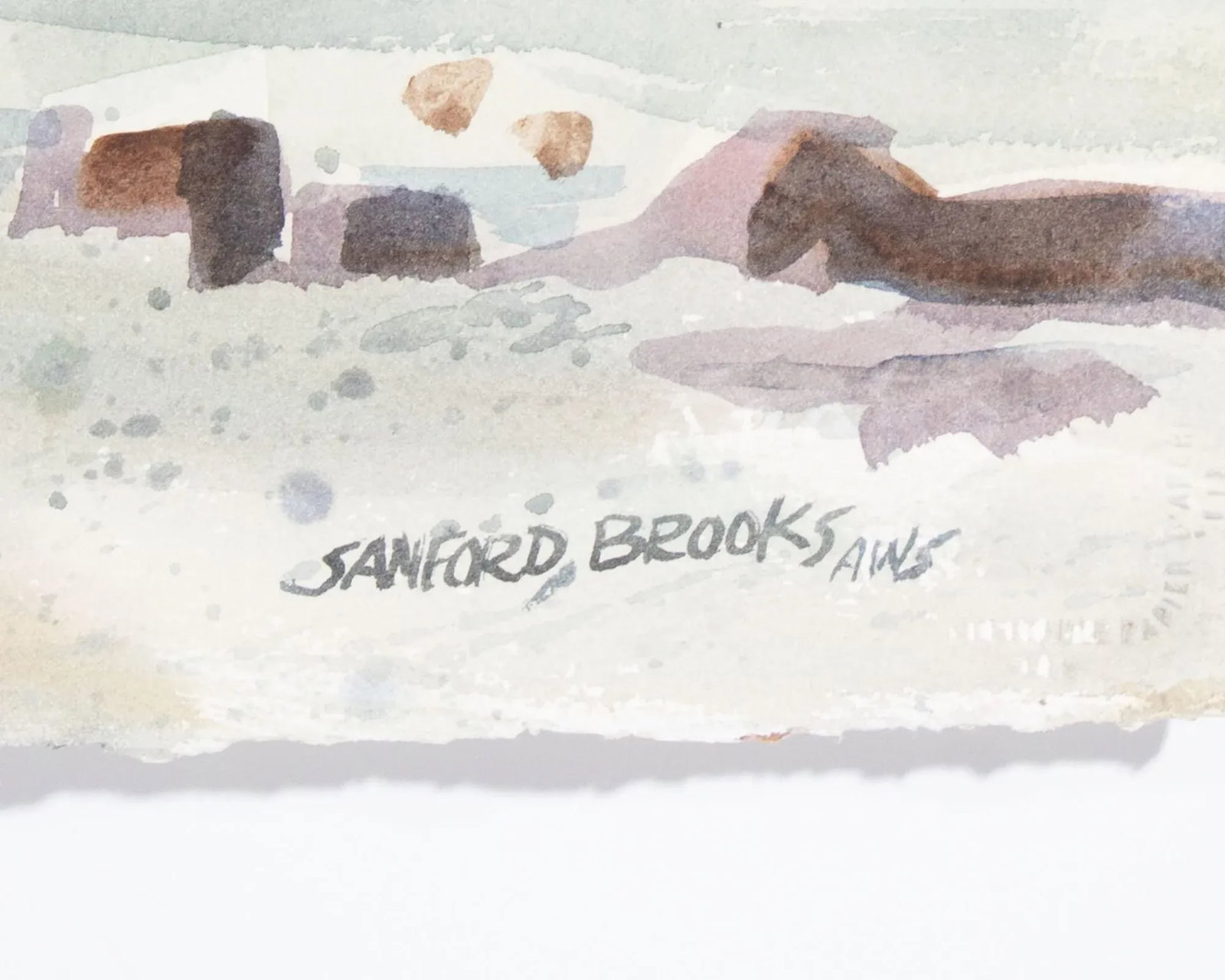Signed "Honfleur, France" Watercolor Painting by Sanford Brooks - 7