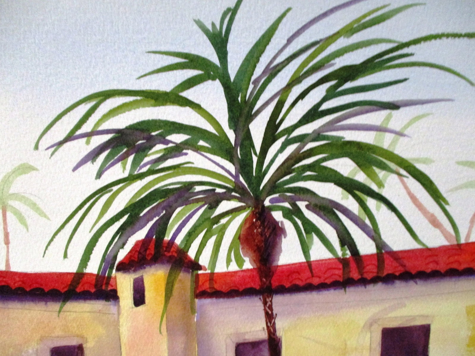 Mediterranean Homes Watercolor Paintings - a Pair - 6