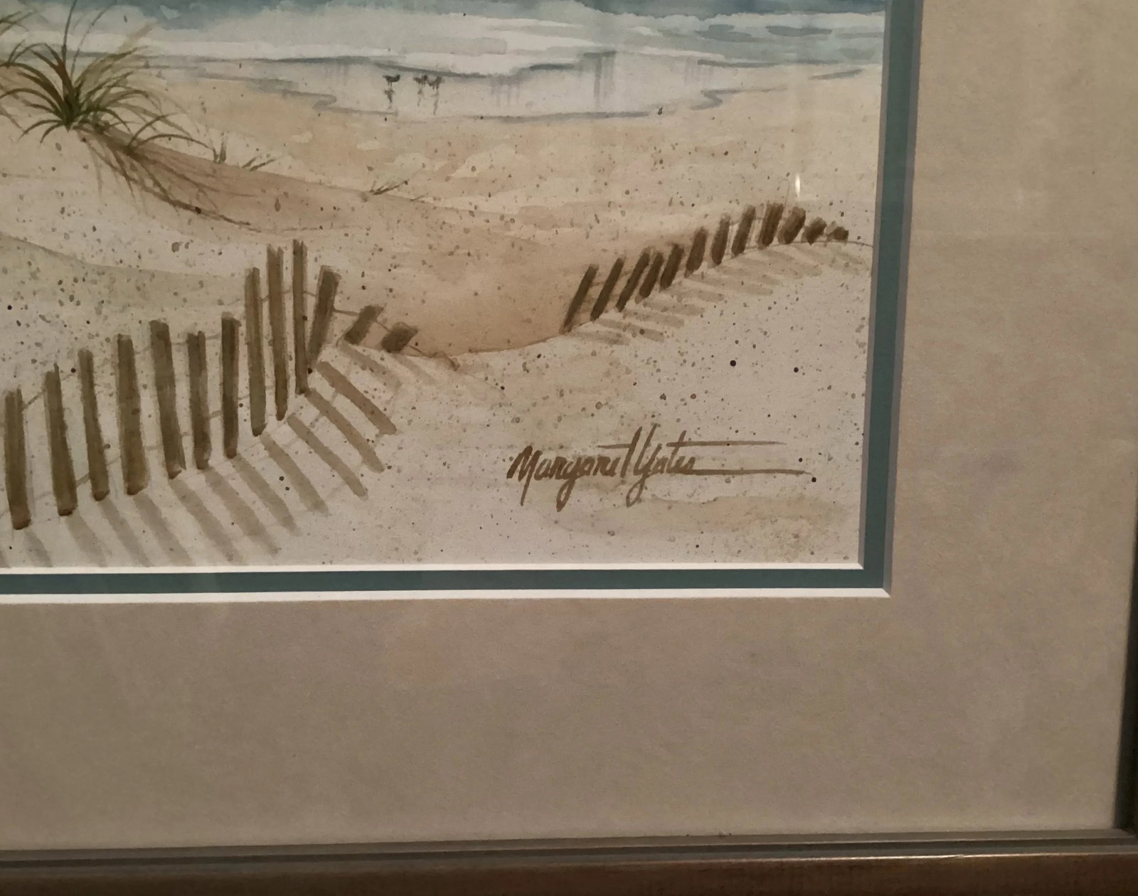 Original Watercolor Beach, Seascape, Signed by Artist Margaret Yates, Framed, Double Matted - 5