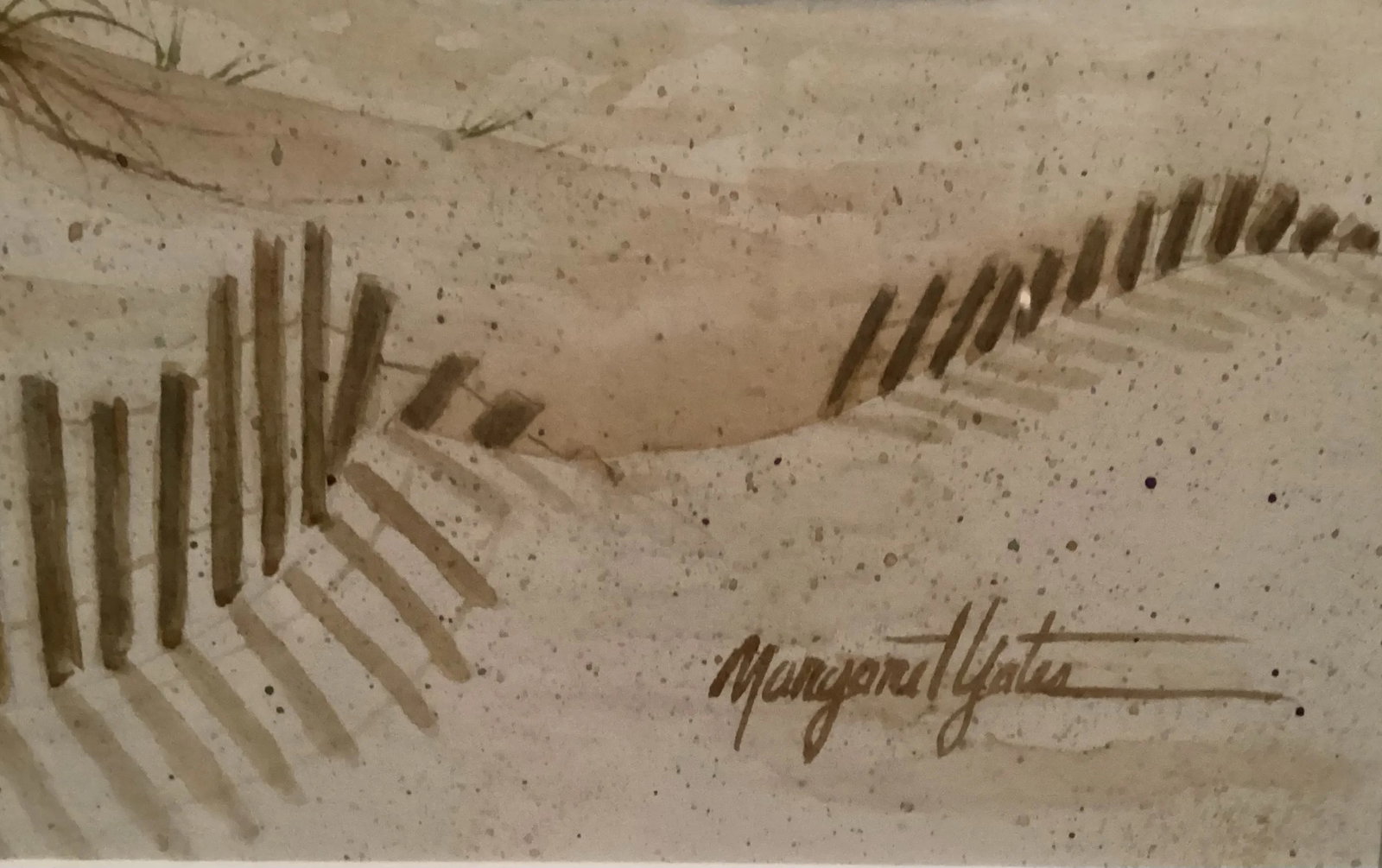 Original Watercolor Beach, Seascape, Signed by Artist Margaret Yates, Framed, Double Matted - 6