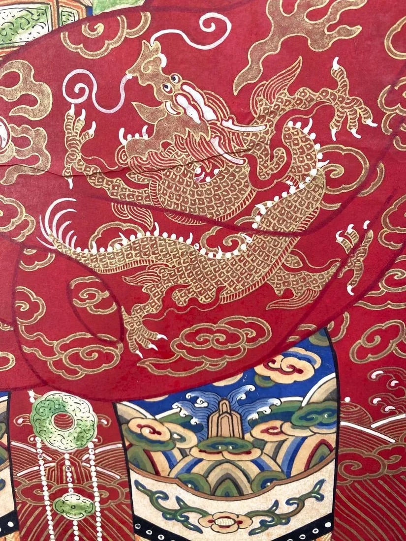 Large Antique Chinese Ancestor Painting - 8