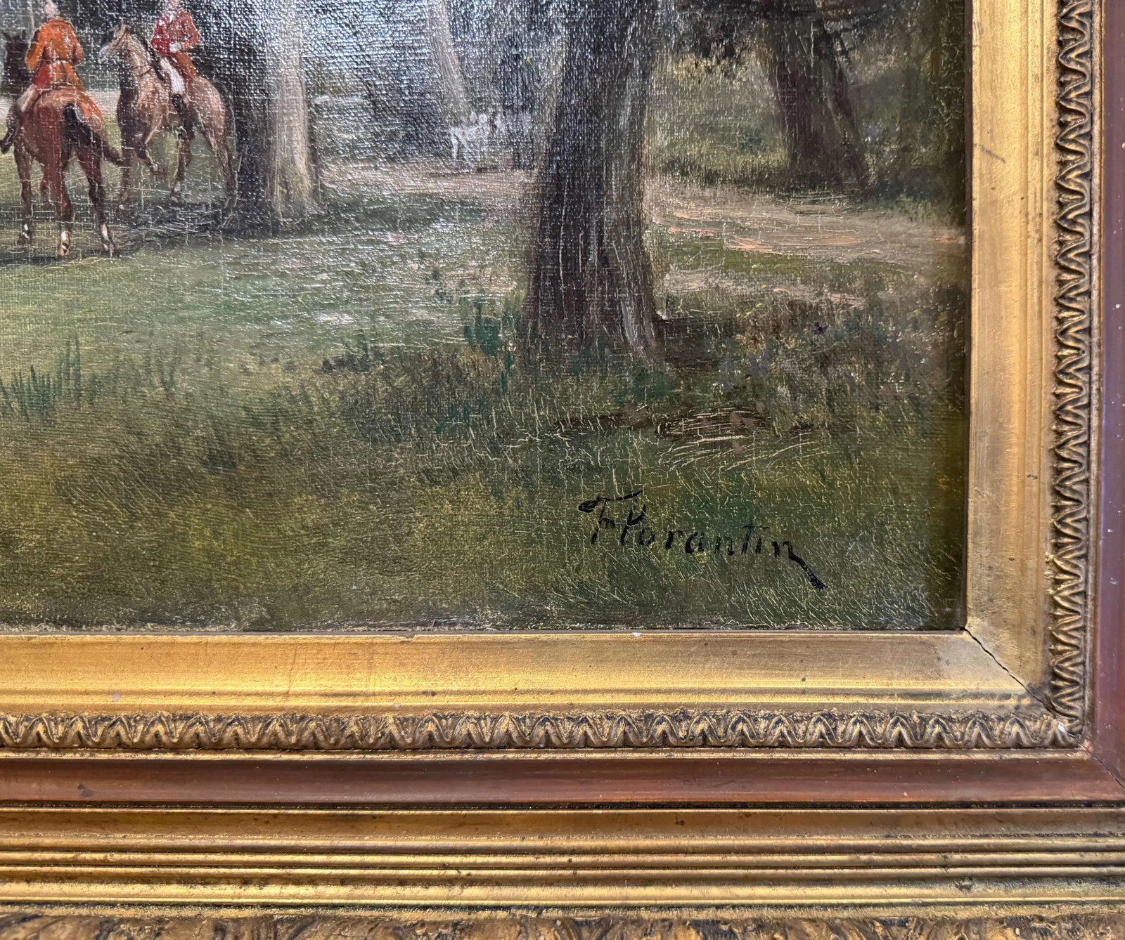 Pair of French "Chasse a Courre" Oil Paintings Signed Florantin, 19th Century - 10