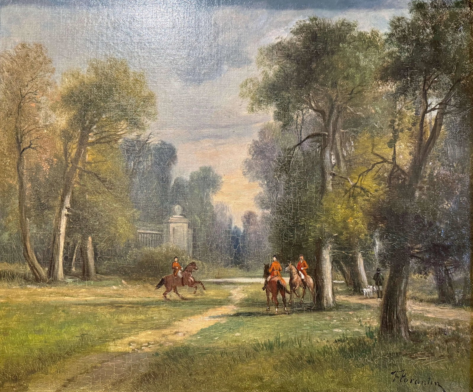 Pair of French "Chasse a Courre" Oil Paintings Signed Florantin, 19th Century - 4