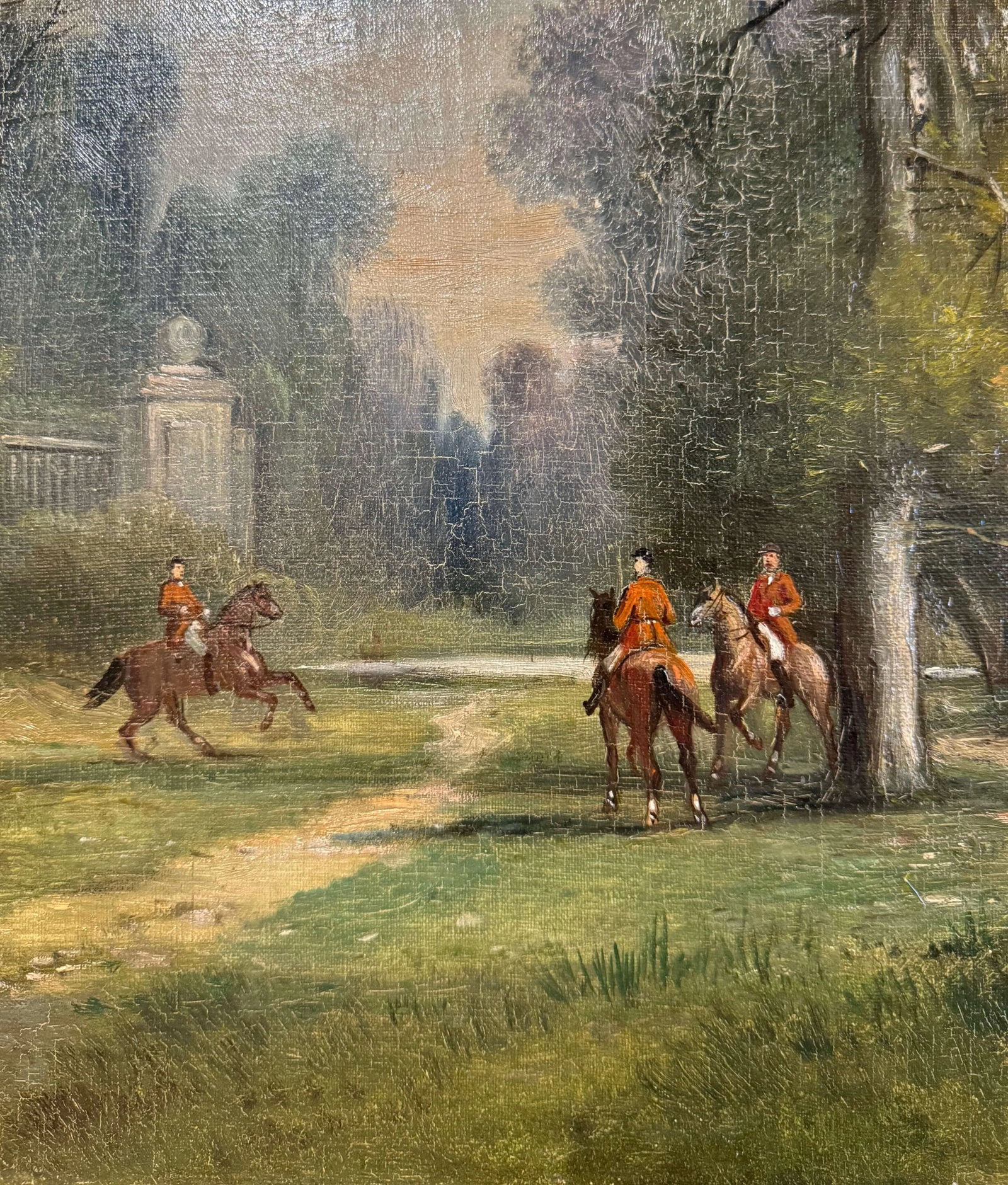 Pair of French "Chasse a Courre" Oil Paintings Signed Florantin, 19th Century - 9