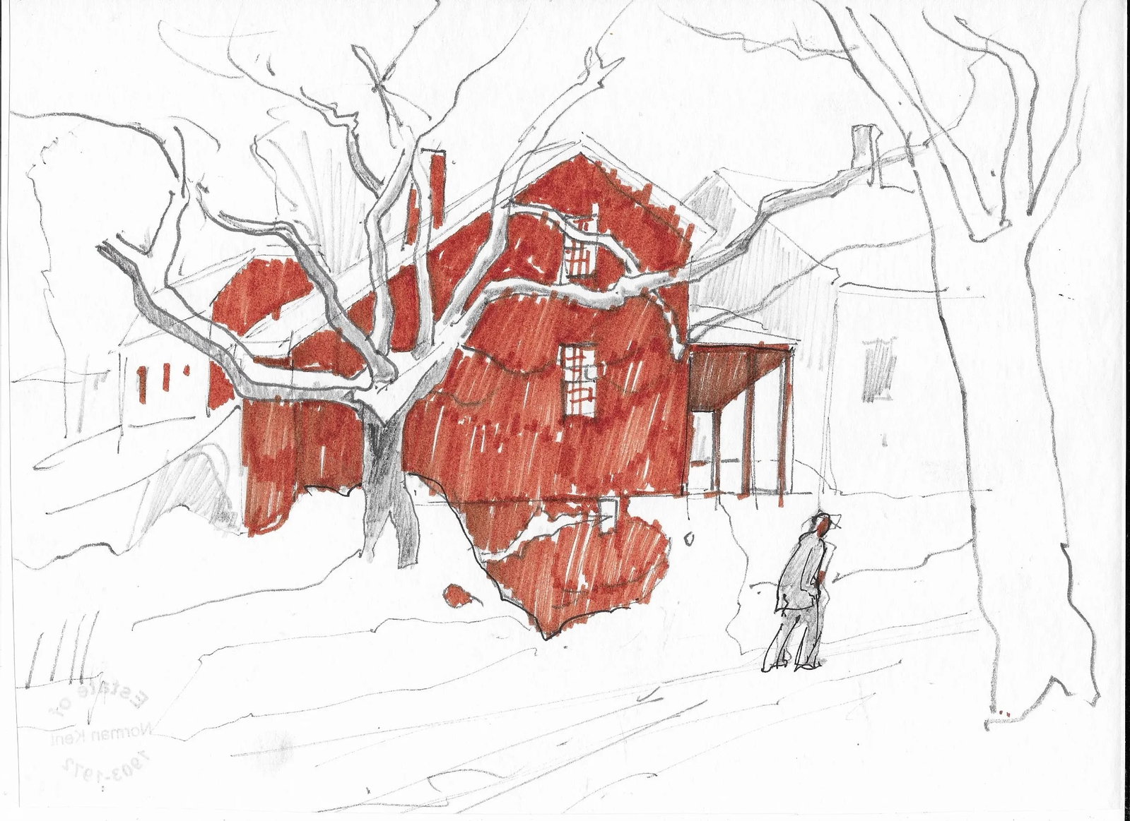 1950s Norman Kent Winter Landscape - 2