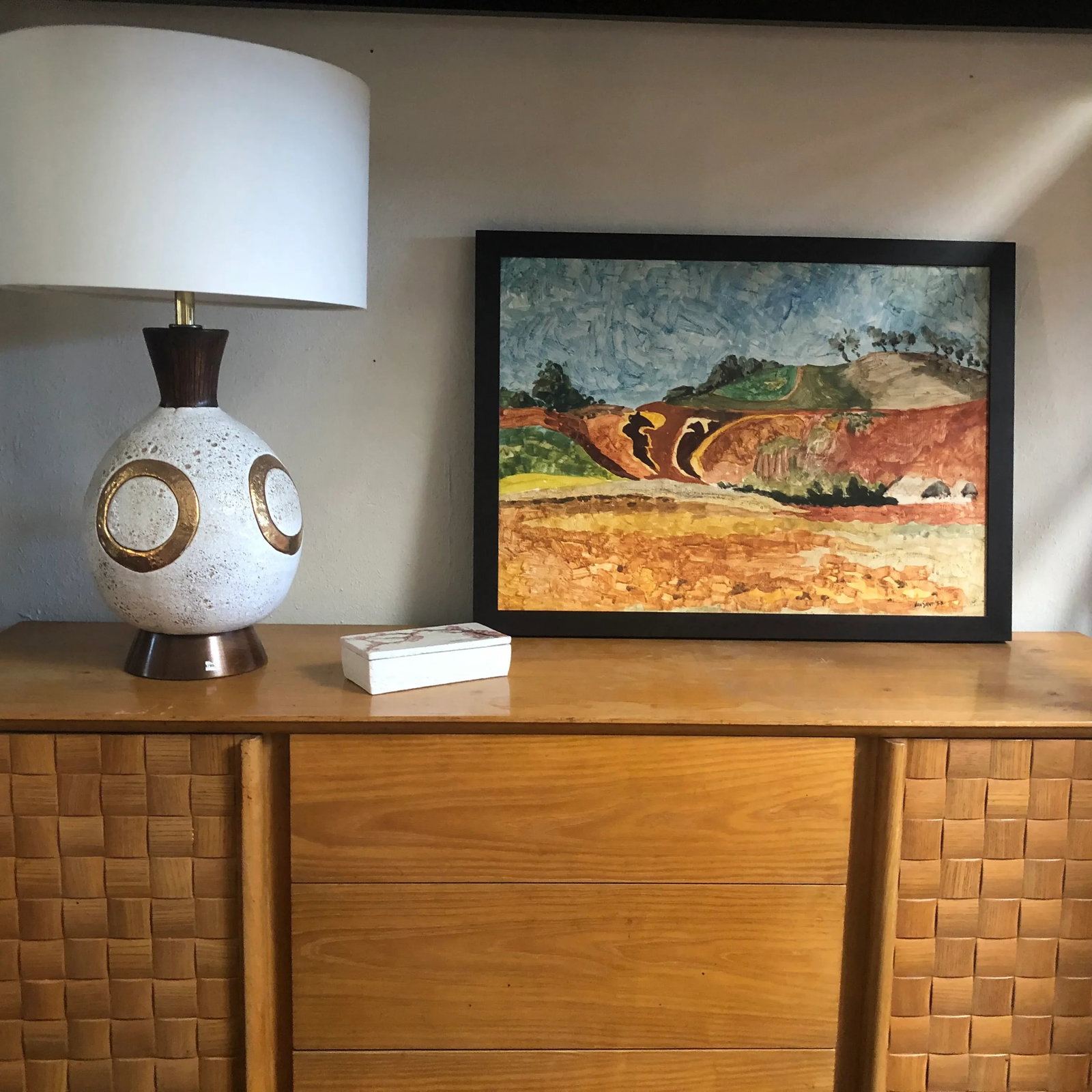 1958 Original Tom Van Sant California Landscape Painting, Signed and Dated - 8