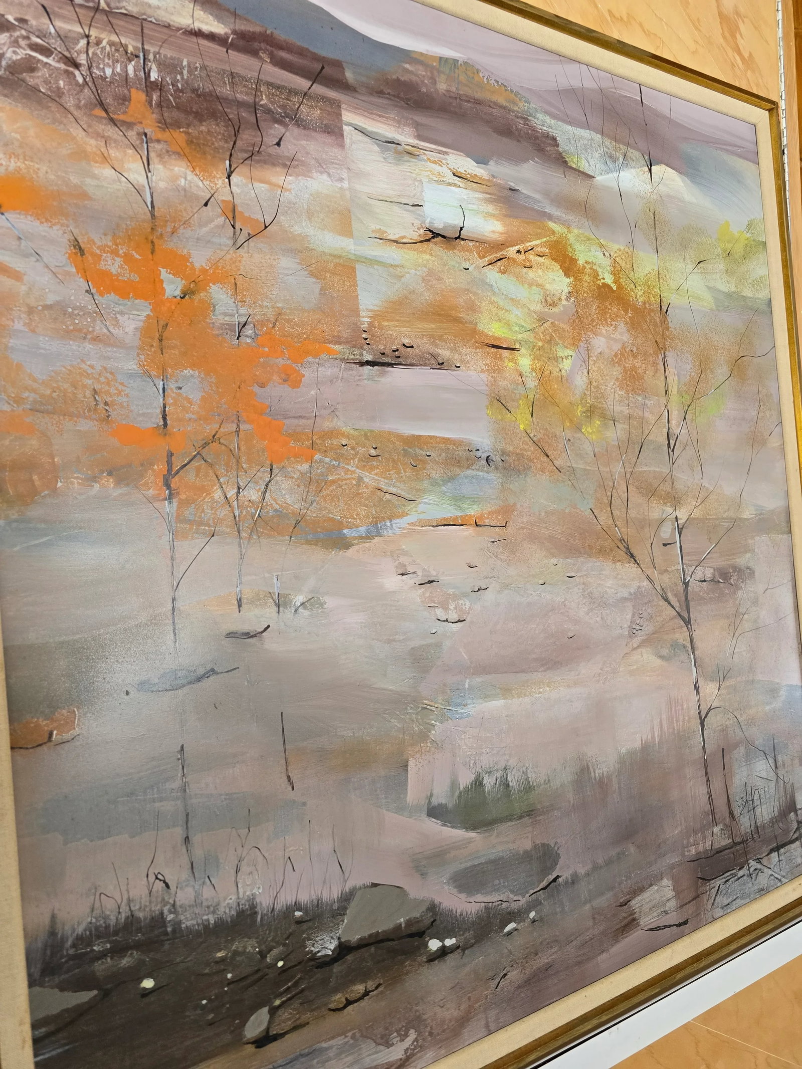 1970s Vintage Mid Century Signed Impressionist Painting Autumn - 6