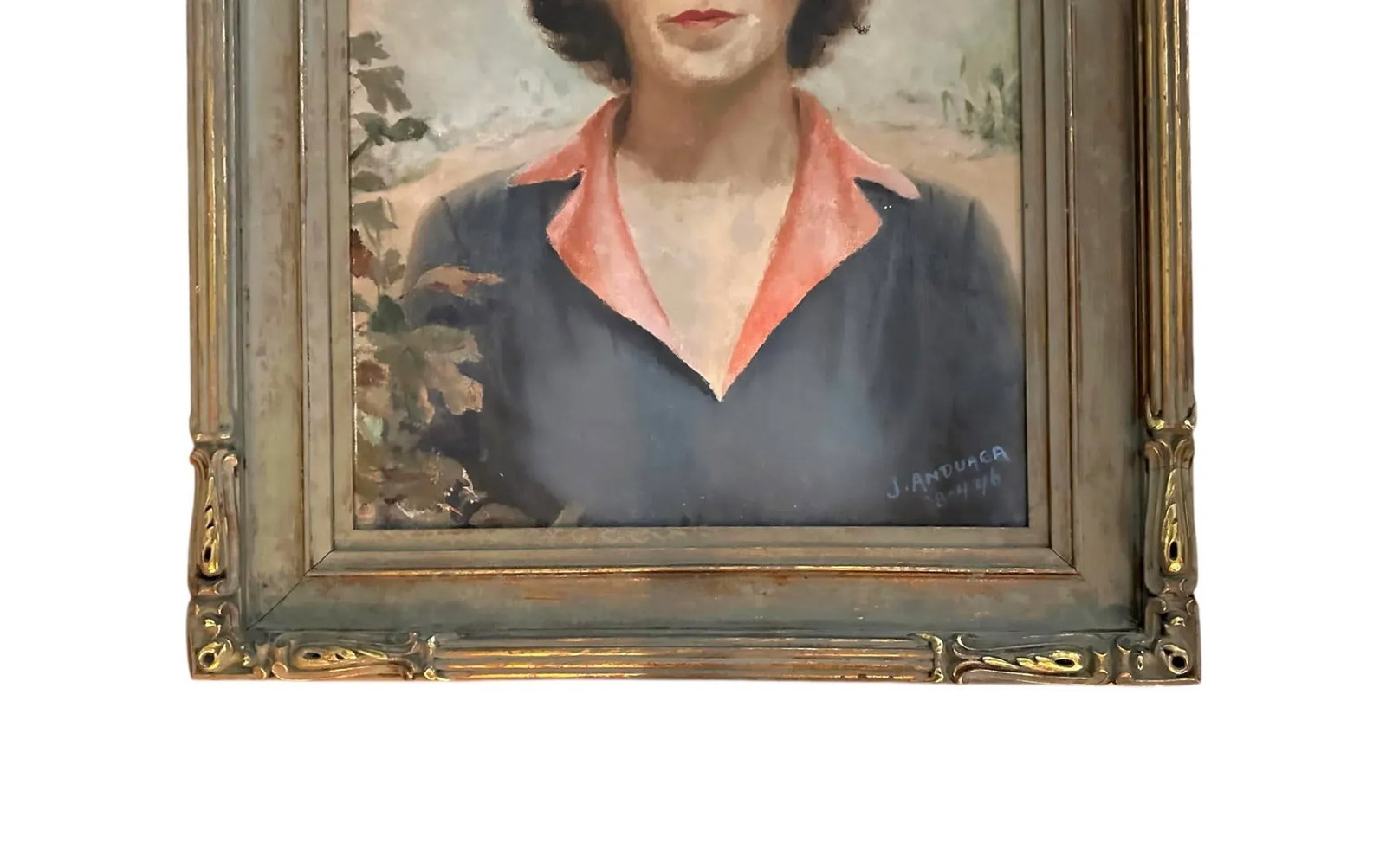 Antique Oil on Board Estate Portrait Painting of Lady / Woman in a Desert Landscape by Spanish Artis - 5