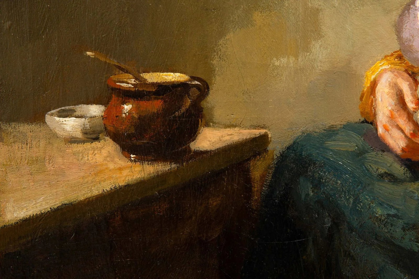 Antique Painting of Mother and Infant by Bernard De Hoog (Dutch, 1866-1943) - 12
