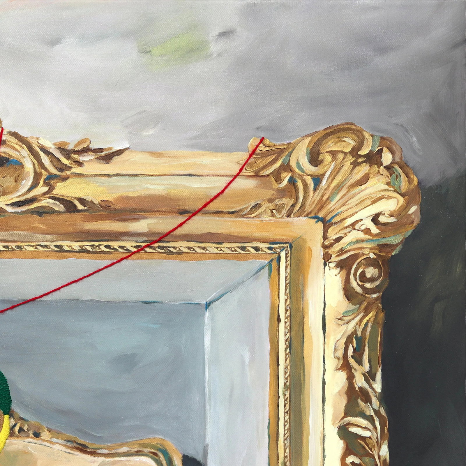 A Figure in a Frame - Figurative Surrealist Portrait Painting Original Artwork by Iqi Qoror - 4