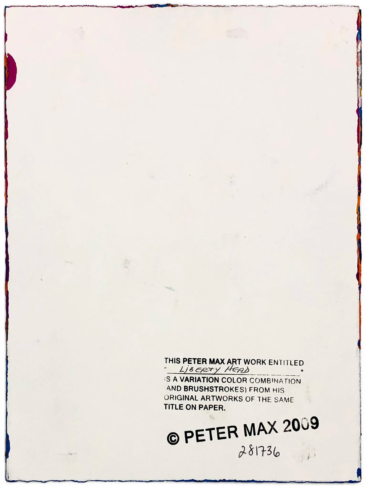 Peter Max Liberty Head (Unique Mixed Media on Paper), 2009 - 3