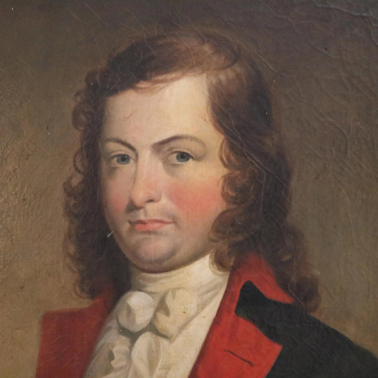 Antique Oil on Canvas Laid on Board Portrait of a Gentleman Early 19thC - 2