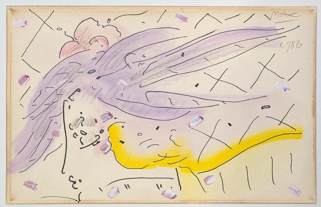 Peter Max Cosmic Profile, Original Mixed Media, 1986 - 2