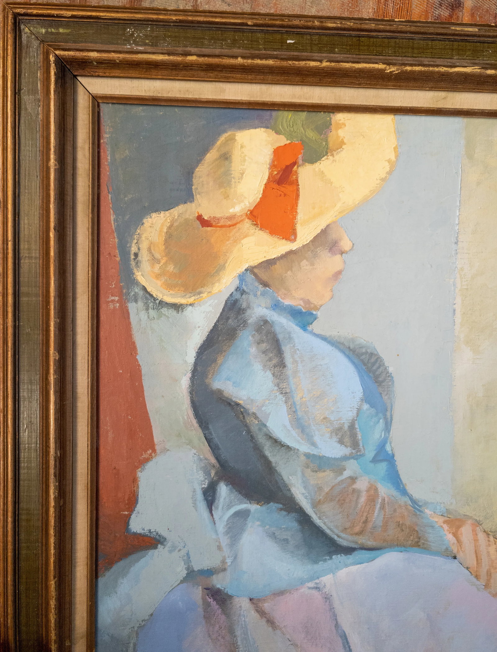 Mid-Century Modern American Impressionist Cubist Portrait of a Lady - 3
