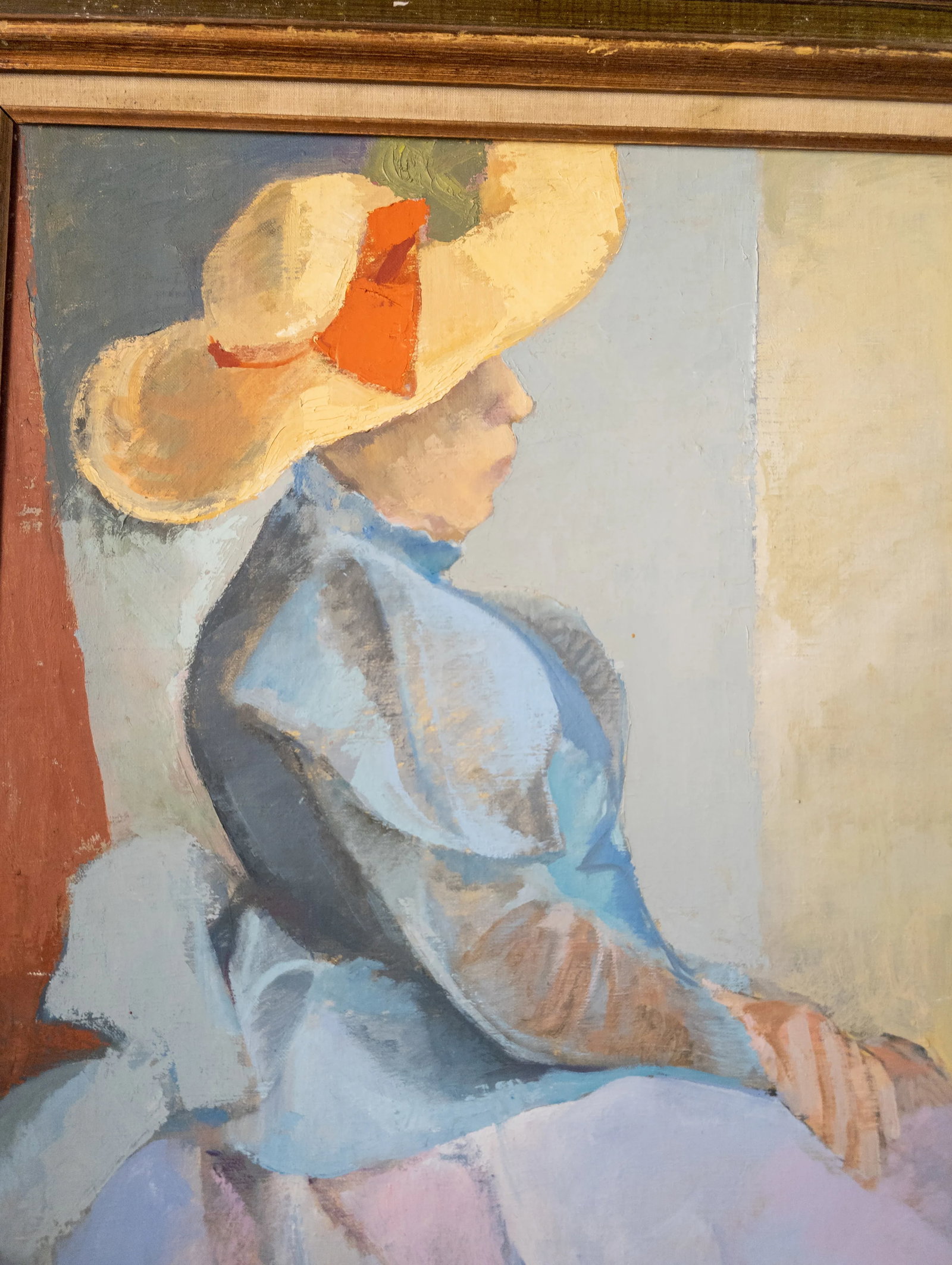 Mid-Century Modern American Impressionist Cubist Portrait of a Lady - 7