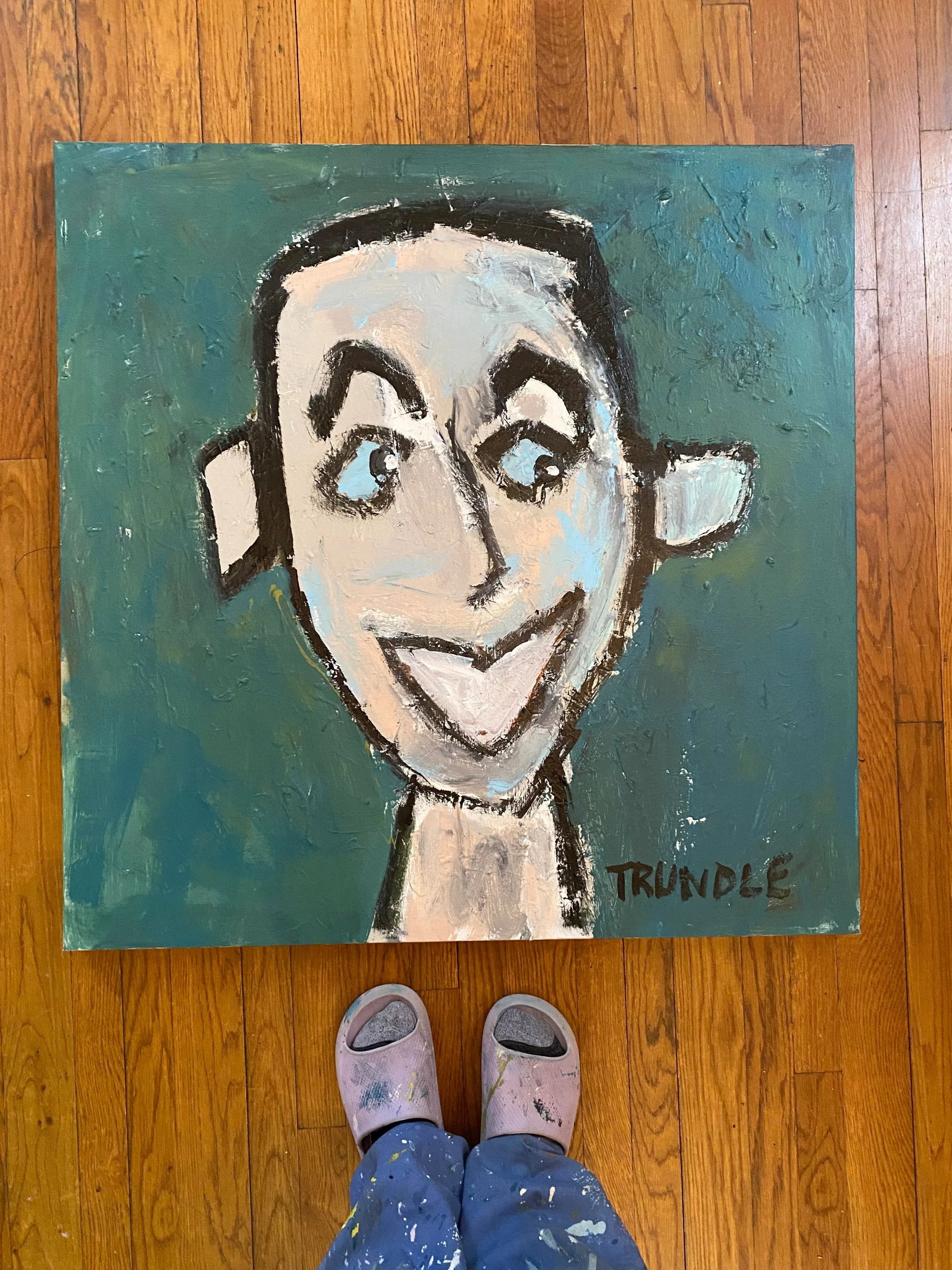 Sarah Trundle, Abstract Figure/ Portrait Painting, "Sam I Am" - 2
