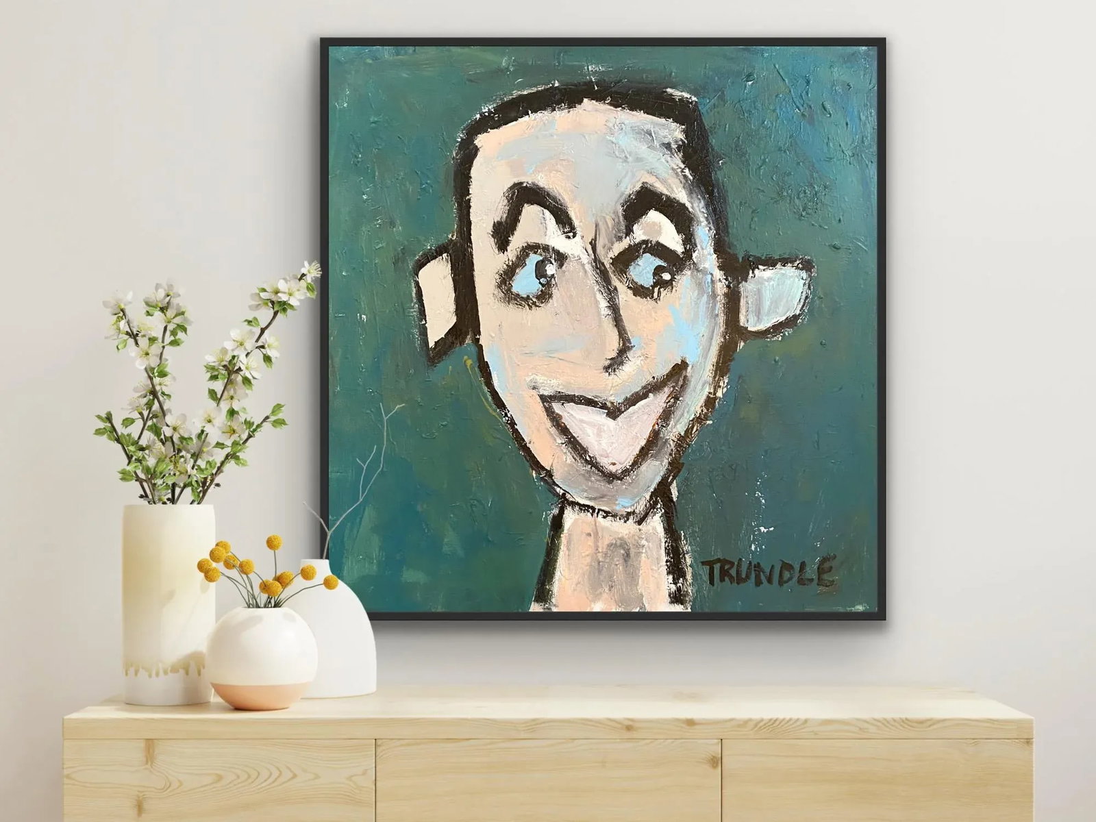 Sarah Trundle, Abstract Figure/ Portrait Painting, "Sam I Am" - 3